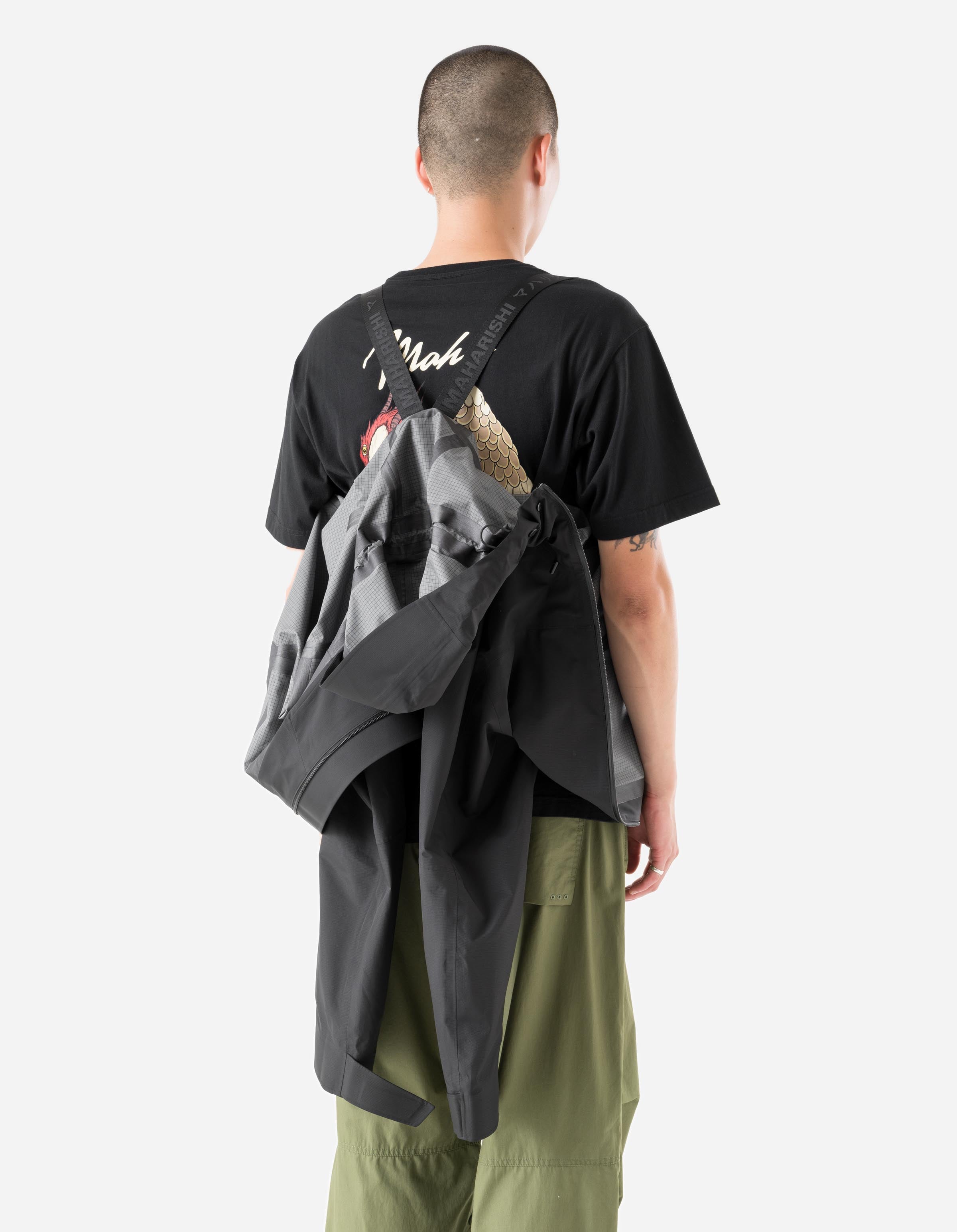 7185 Waterproof 3L Asym Storm Parka Black – Maharishi