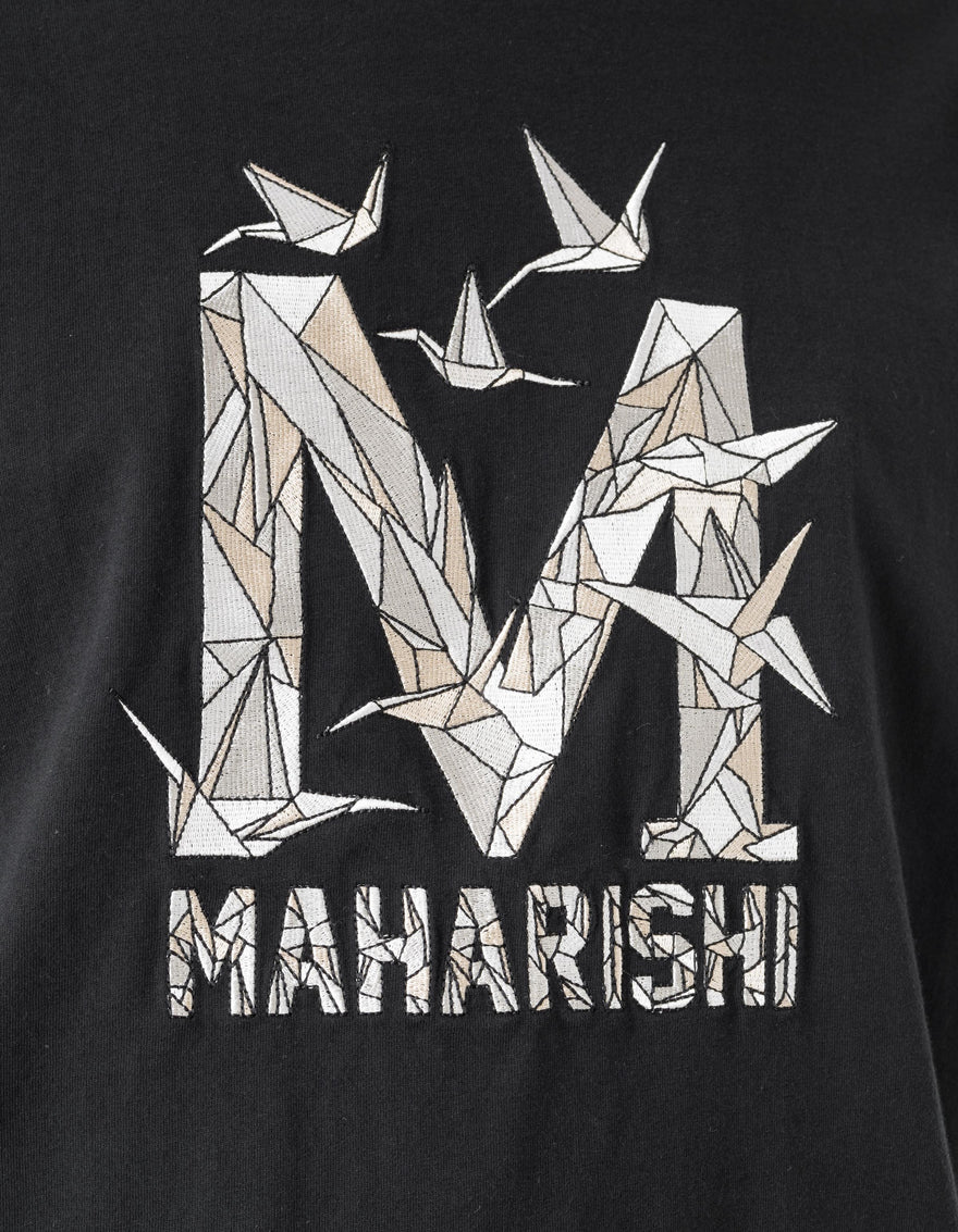1592 Origami Crane M S/S T-Shirt Black