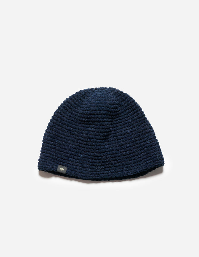 7292 Maharishi Crochet Beanie Natural Indigo