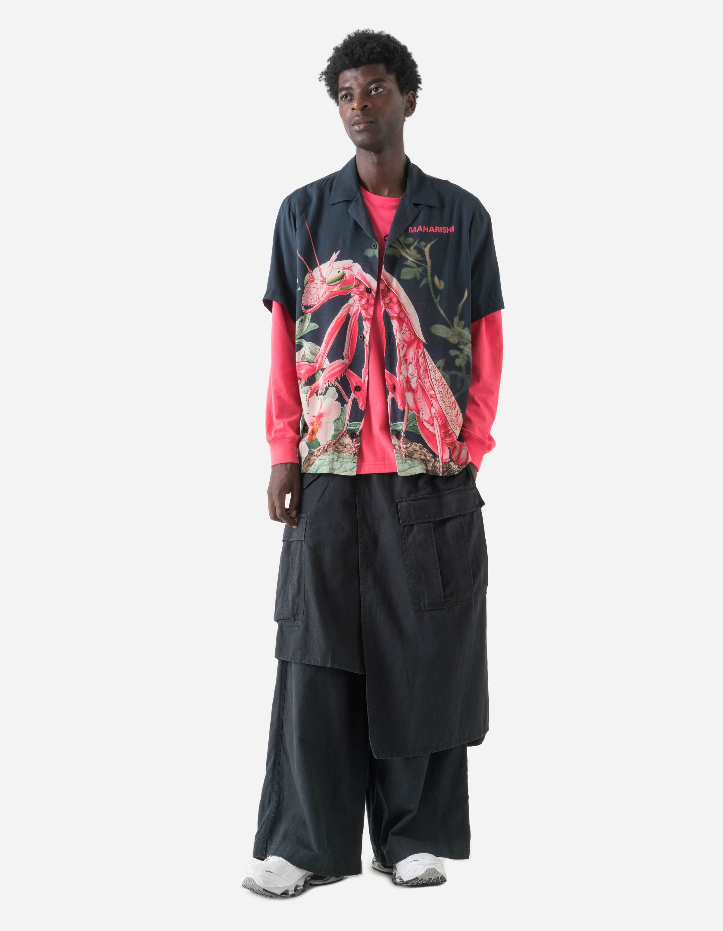 新品未使用 Orchid Embroidered Collar Shirt 7594 Orchid Mantis Camp Collar Shirt Navy – Maharishi