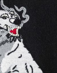 Black jacket with embroidered design of a bear and 'Alaska' text on a white background