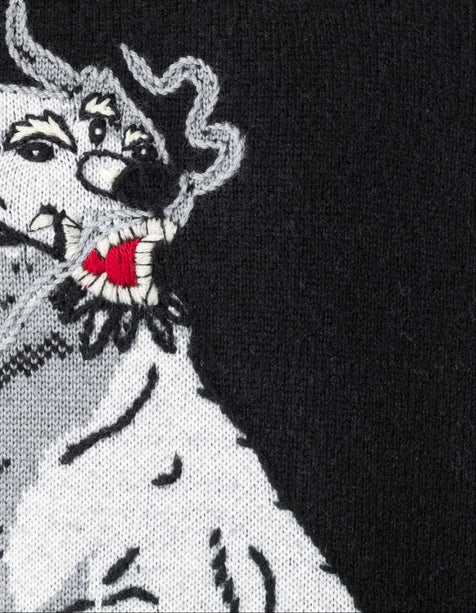 Black jacket with embroidered design of a bear and 'Alaska' text on a white background