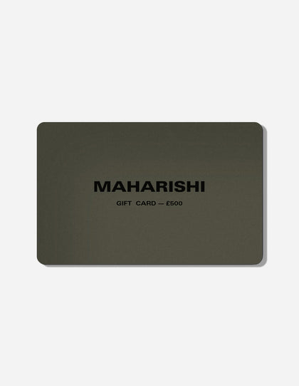 Maharishi gift card on a white background