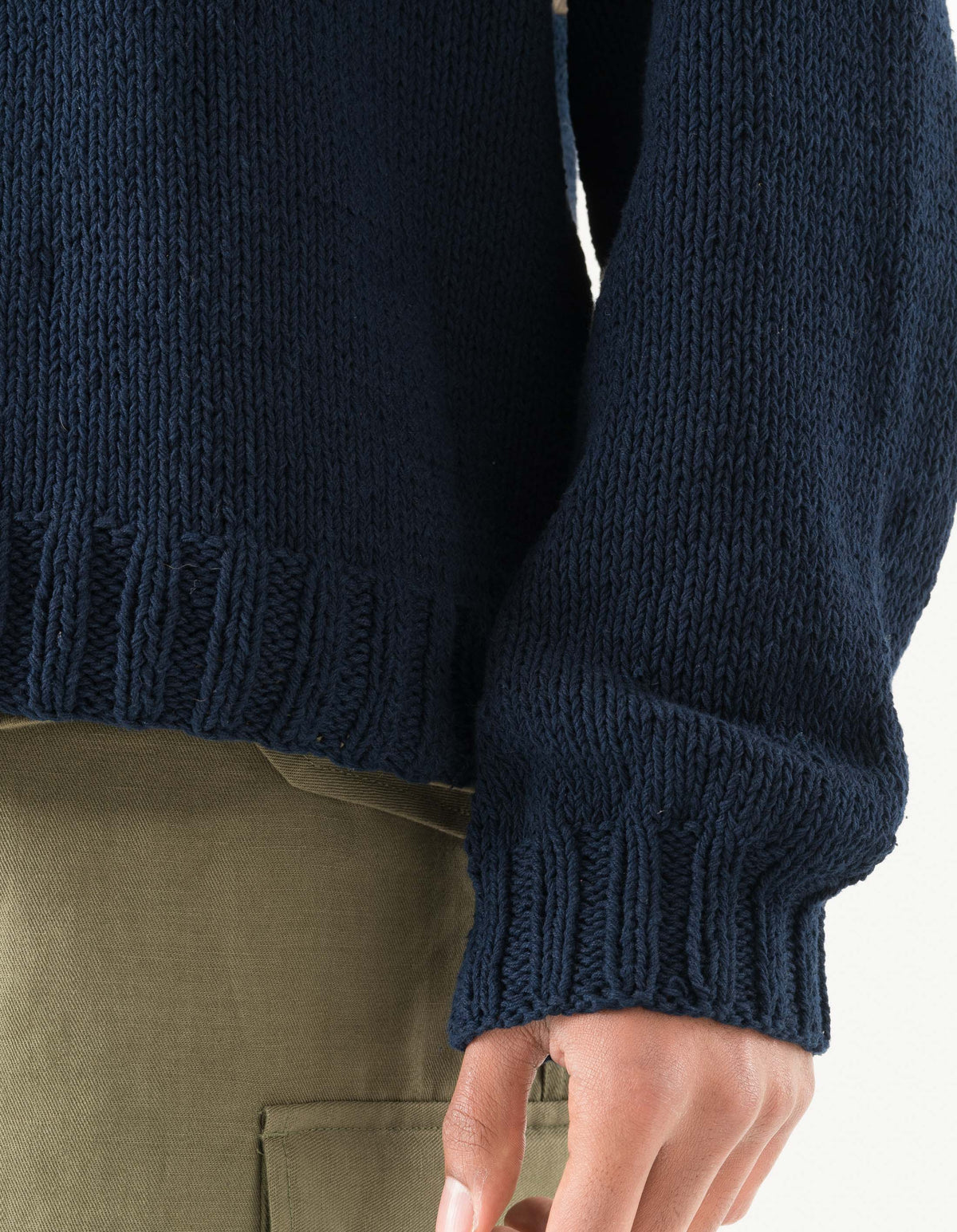 7180 Upcycled Knitted Crew Natural Indigo