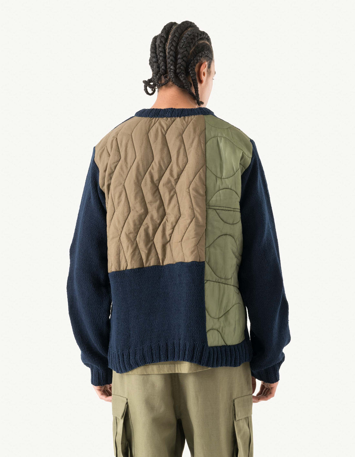 7180 Upcycled Knitted Crew Natural Indigo