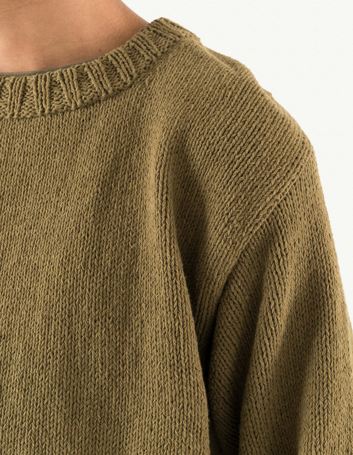 7180 Upcycled Knitted Crew Natural Olive