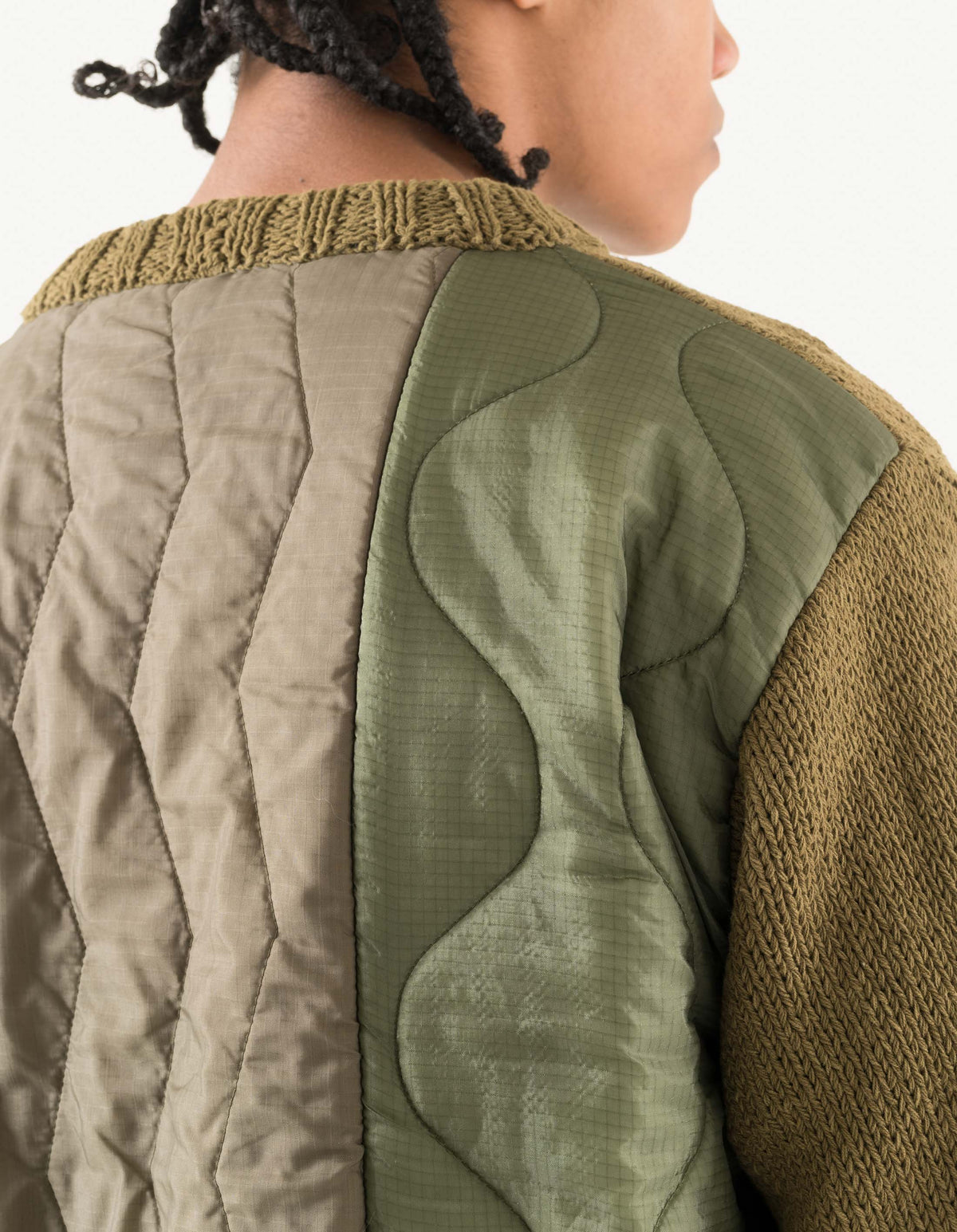 7180 Upcycled Knitted Crew Natural Olive