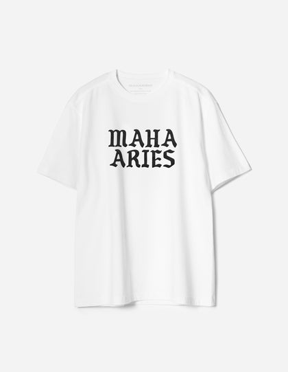 7745 Maha Aries Organic Zodiac T-Shirt White