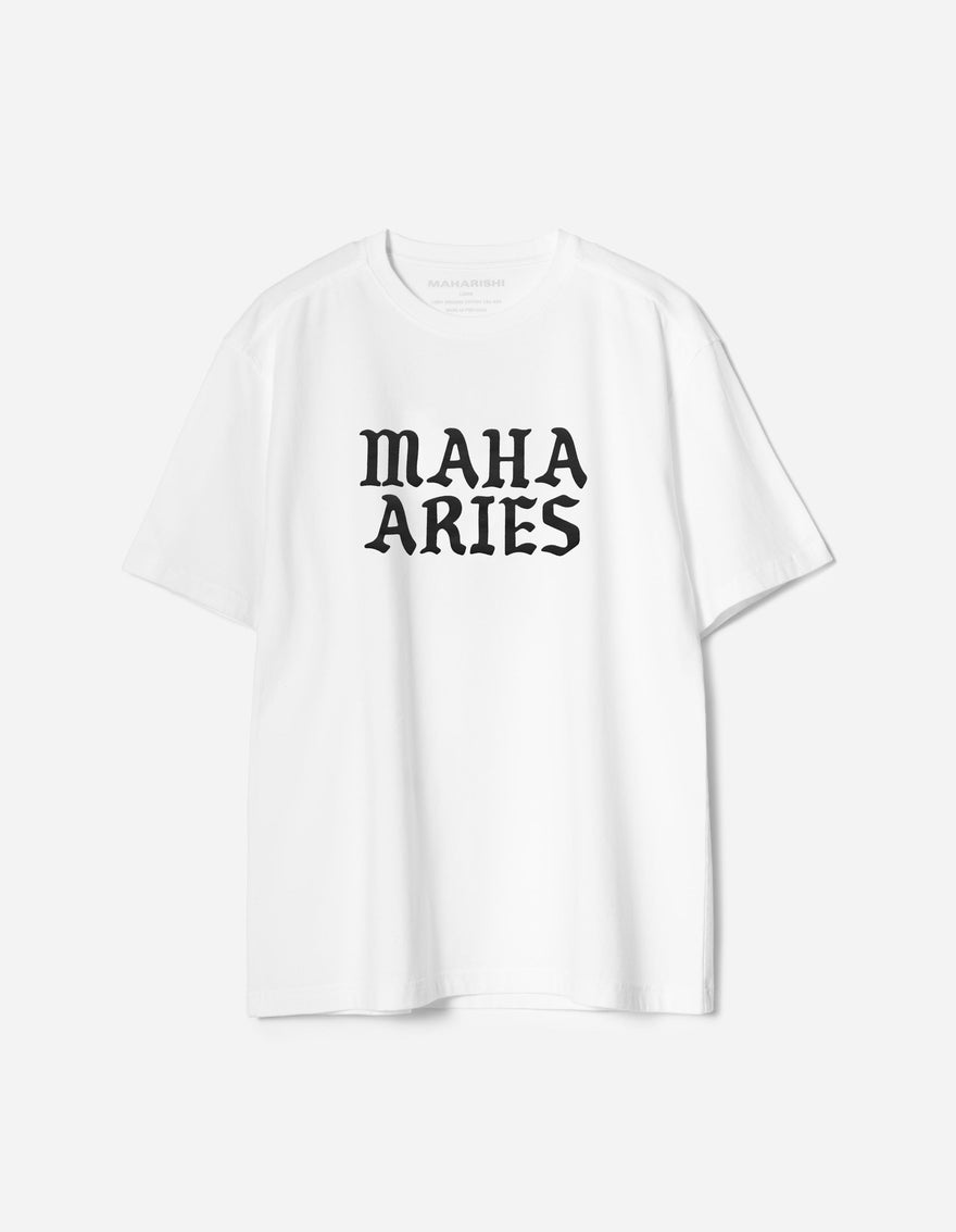 7745 Maha Aries Organic Zodiac T-Shirt White
