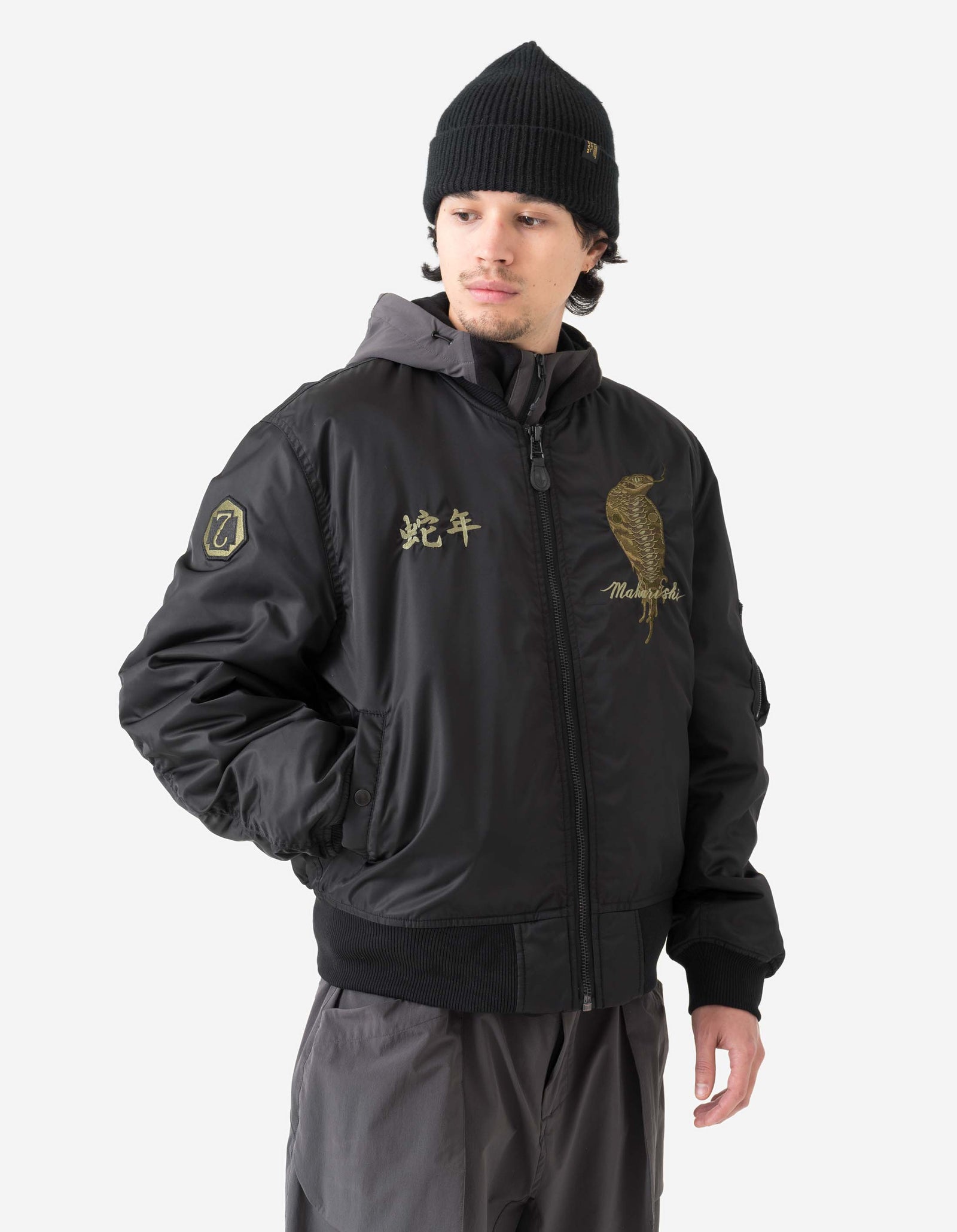 6089 Year of the Snake MA1 Flight Jacket Black