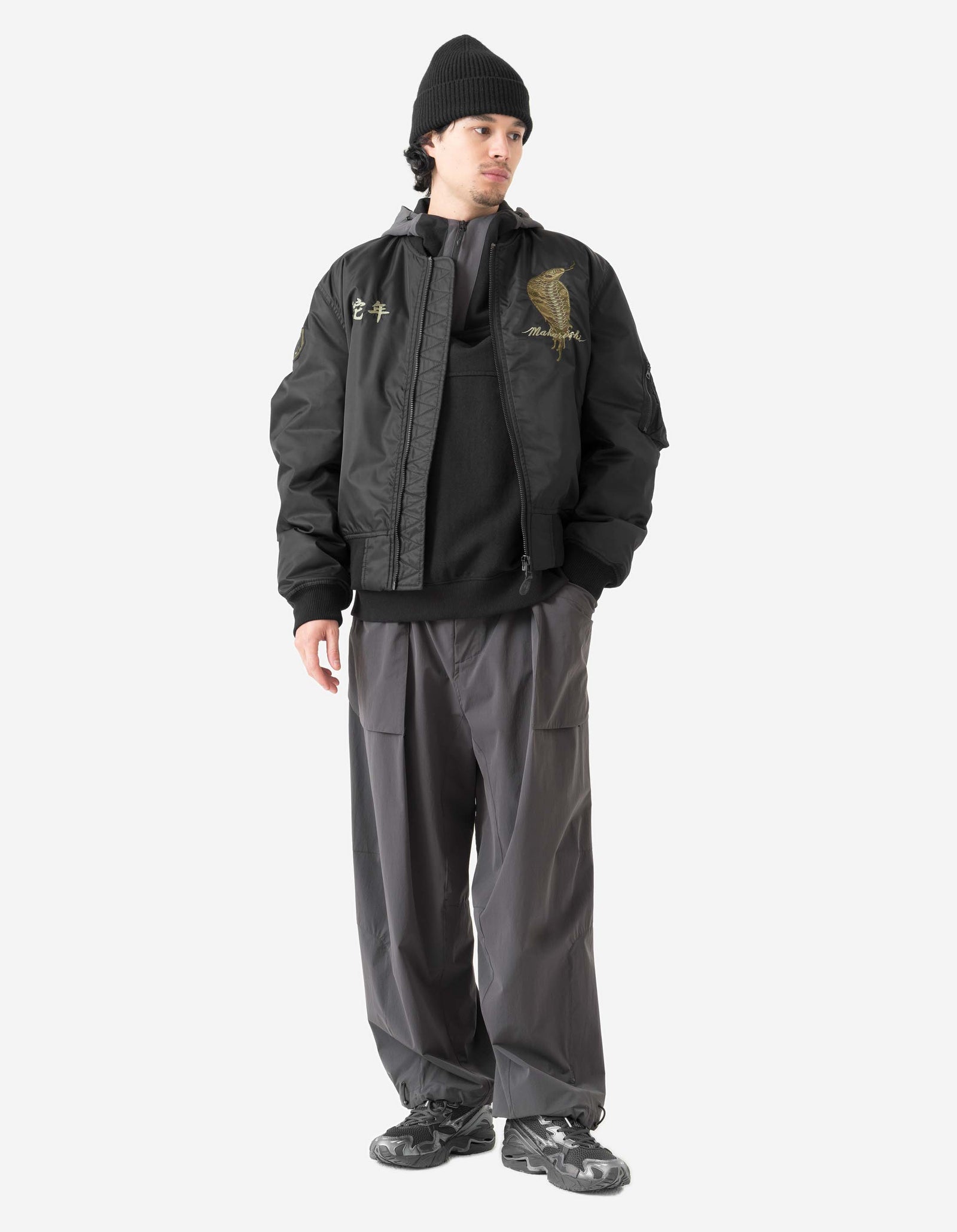 6089 Year of the Snake MA1 Flight Jacket Black