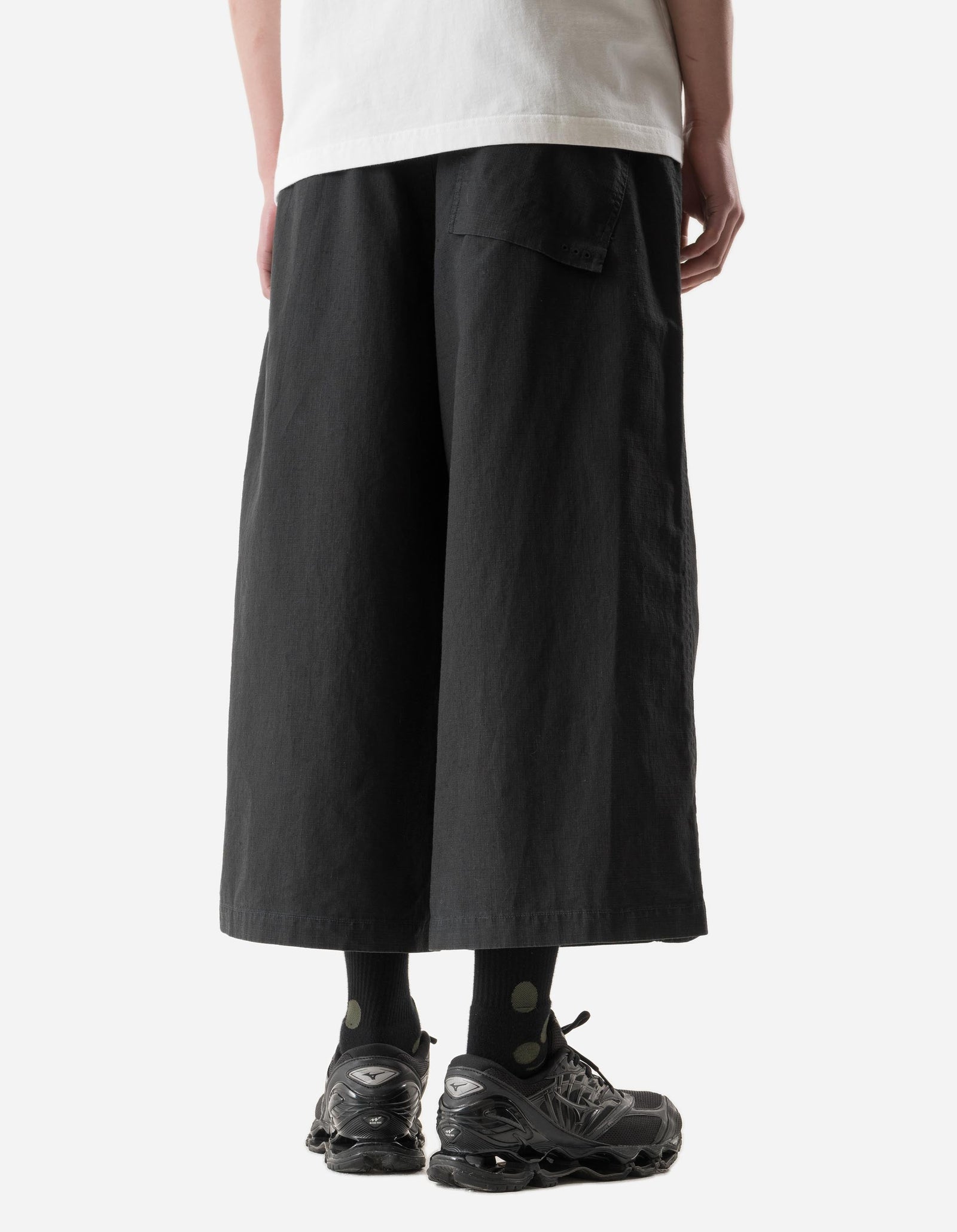 7217 Cropped Hakama Pants Black