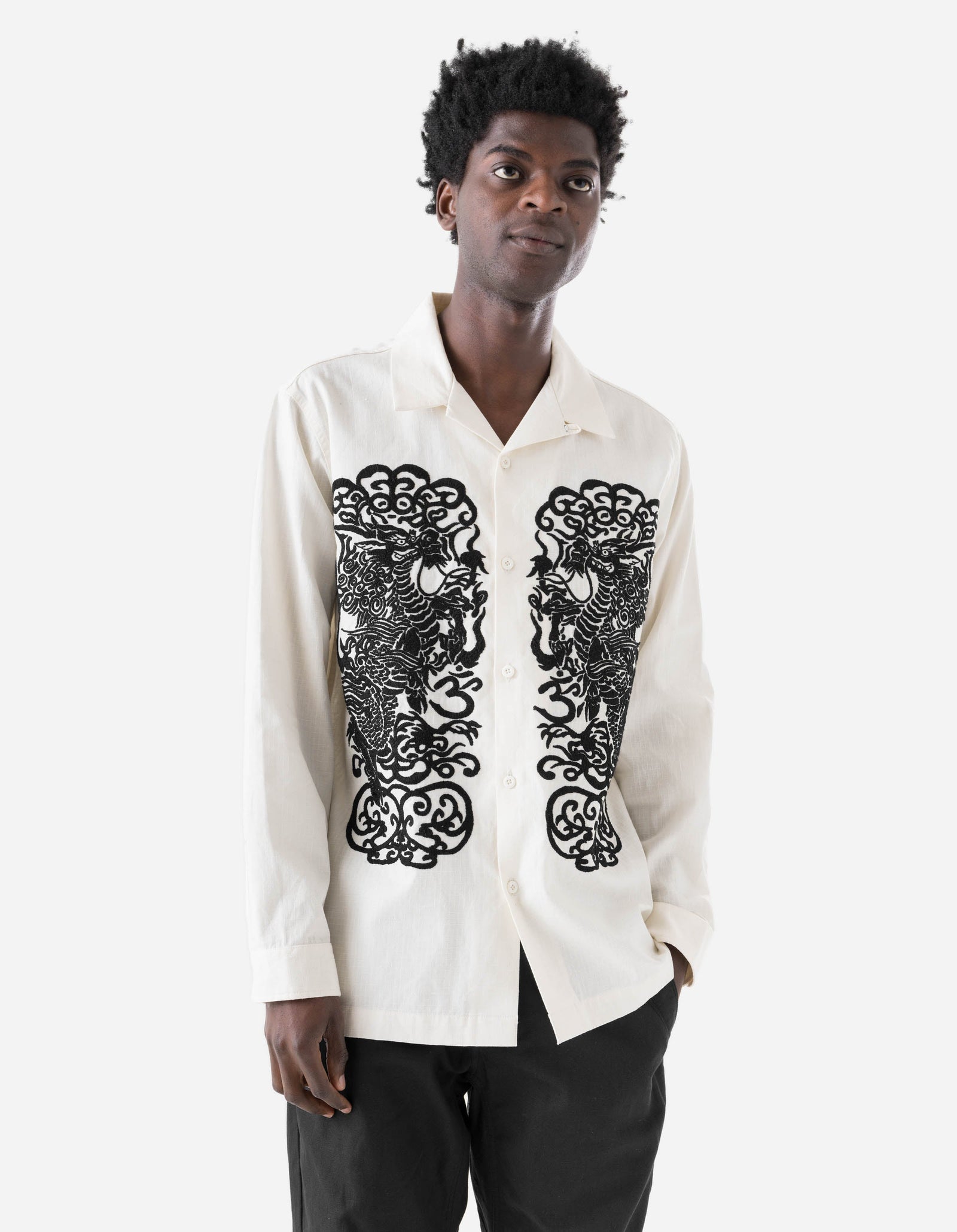 7236 Papel Picado Camp Collar Shirt Ecru