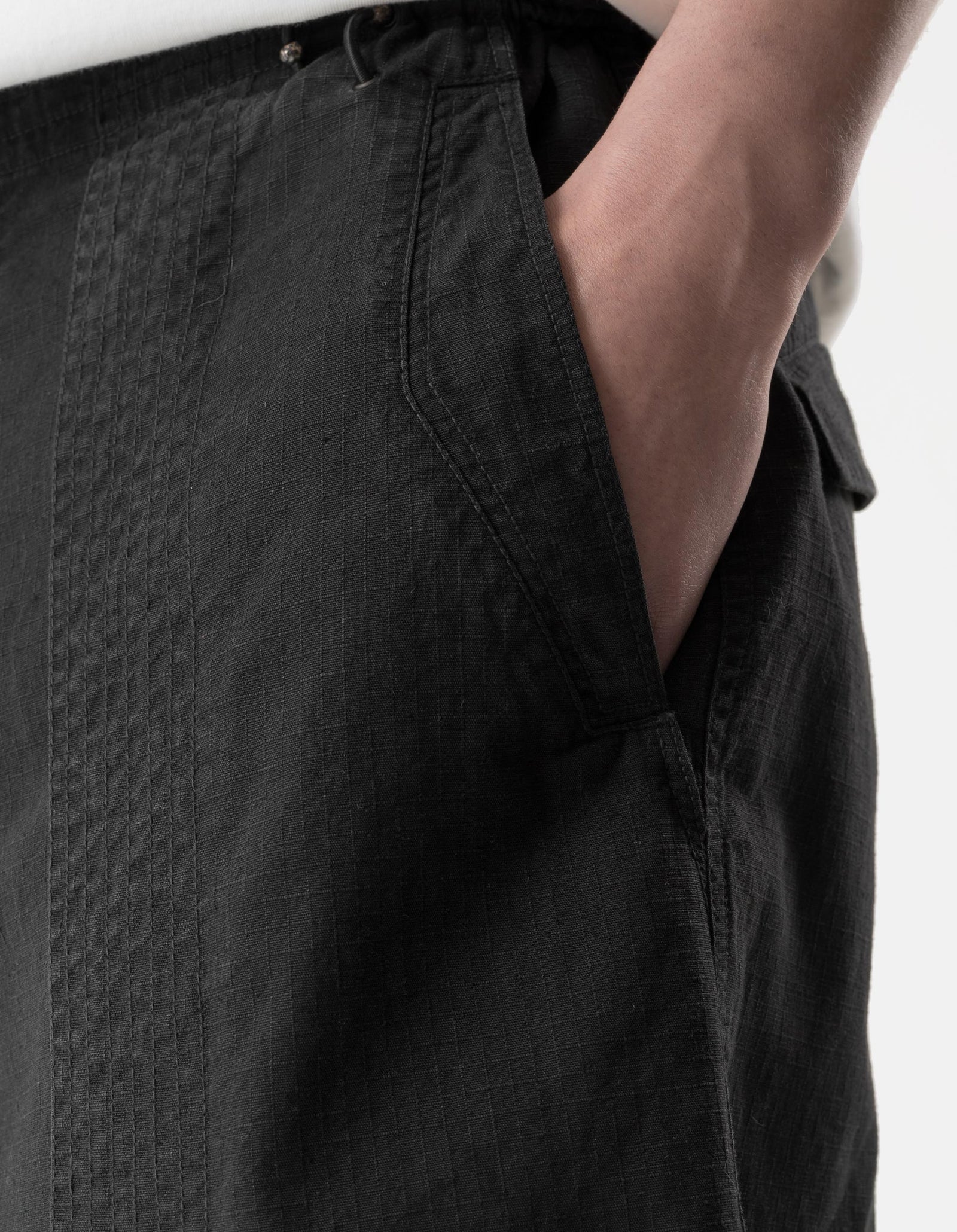 7217 Cropped Hakama Pants Black