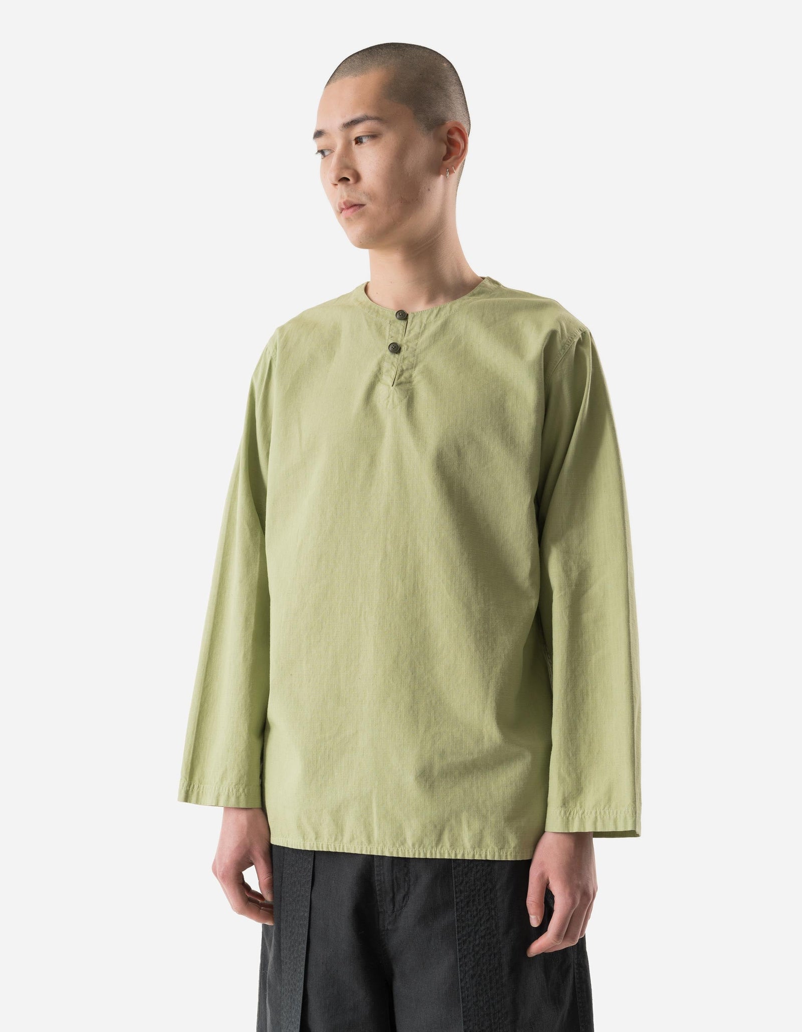 7216 Hemp Ripstop Kurta Shirt Moss Green