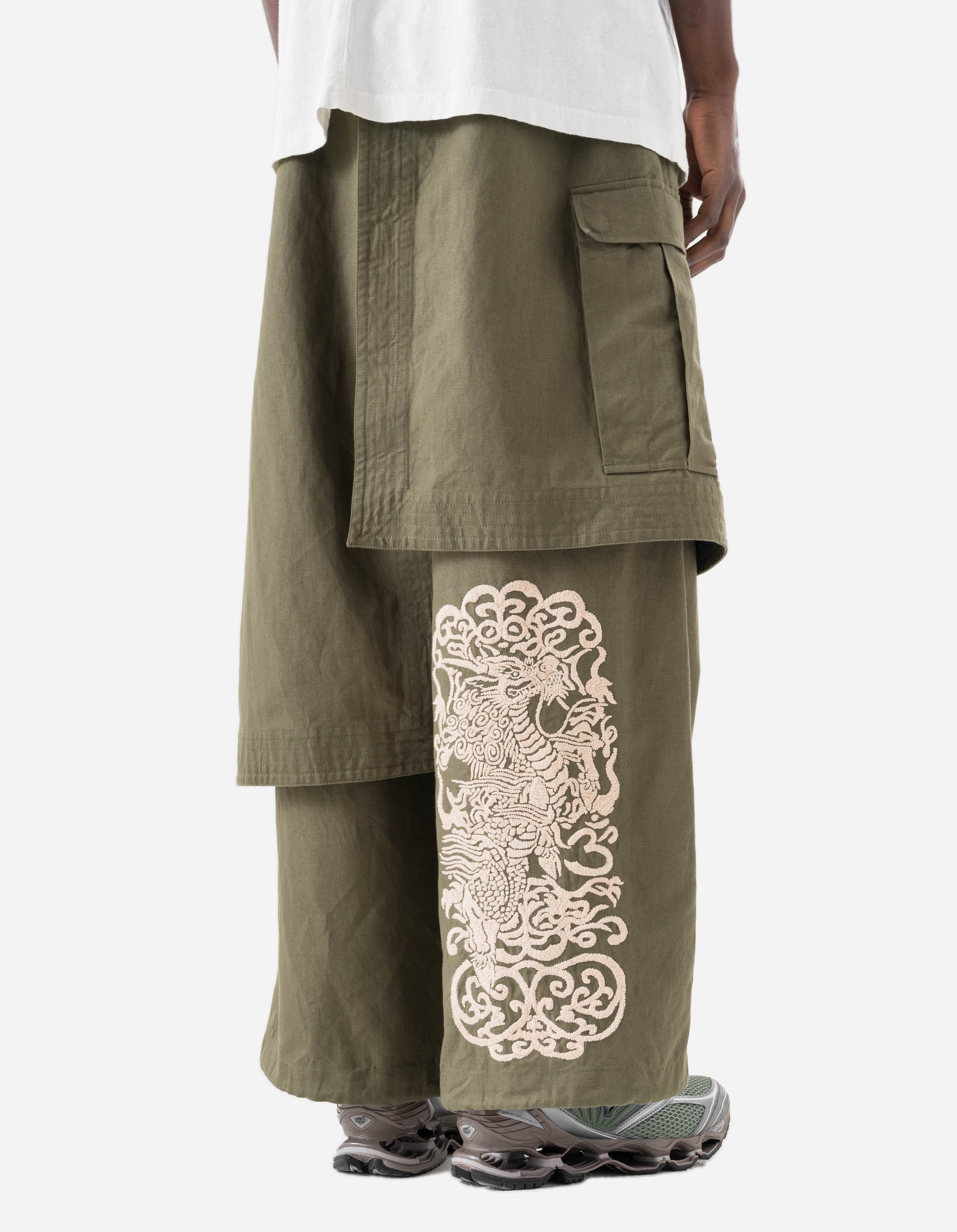 7166 Recycled Wool Cargo Hakama Olive – Maharishi