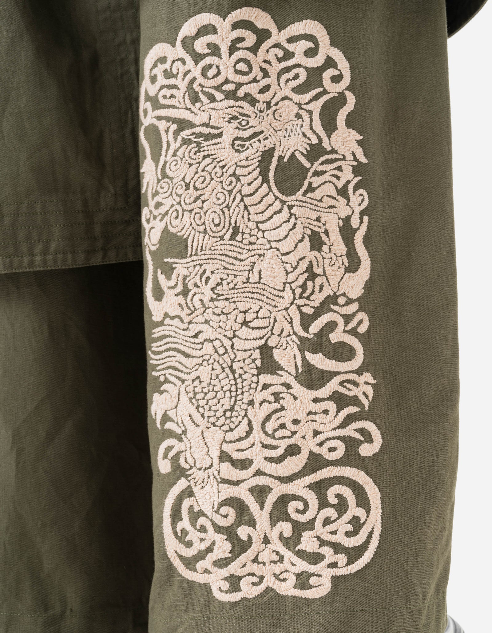 7232 Kirin Asym Cargo Hakama Pants Olive OG-107F