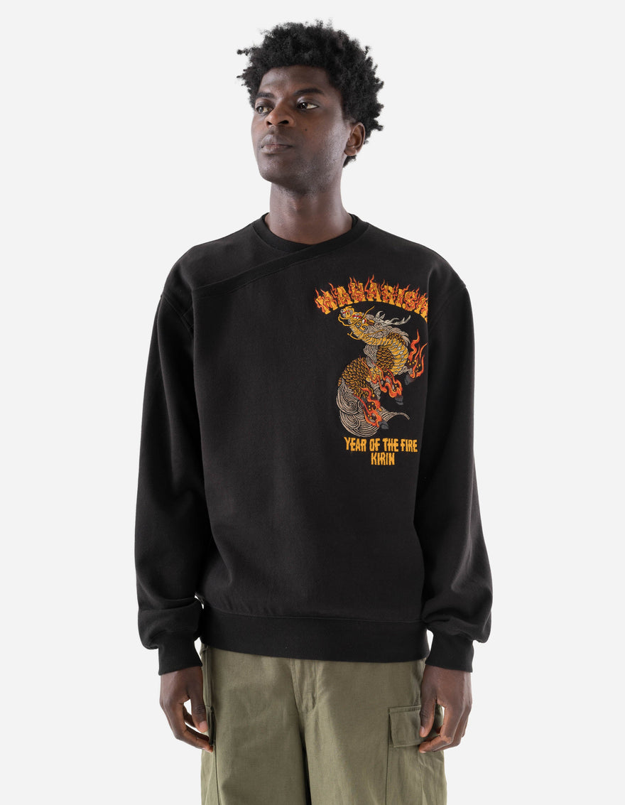 7235 Fire Kirin Tour Monk Crew Sweat Black
