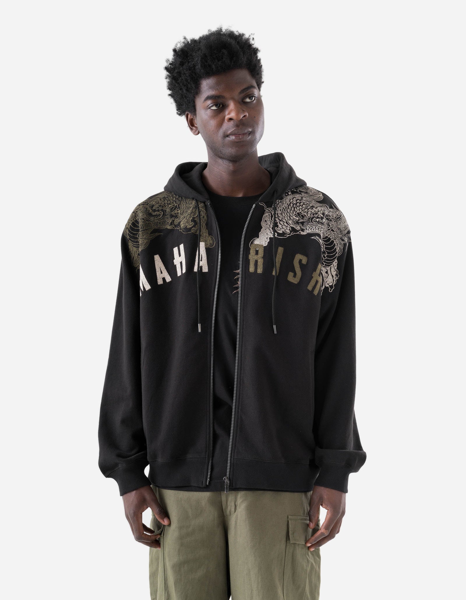 7234 Kirin Zip Through Hooded Sweat Black