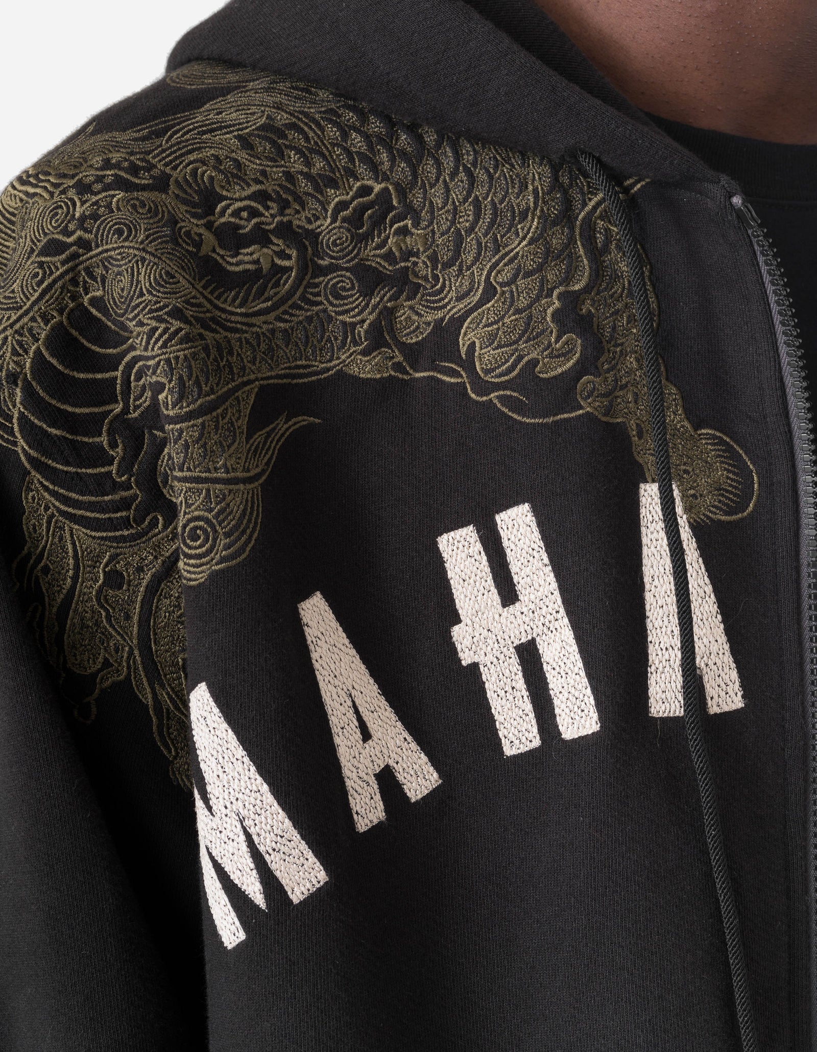 7234 Kirin Zip Through Hooded Sweat Black