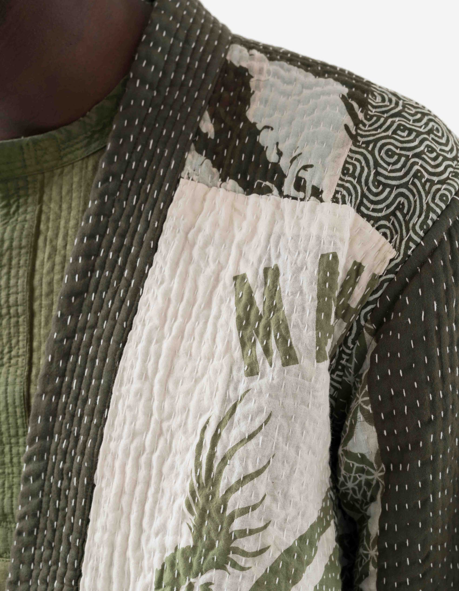 7277 Maha Dry Goods Kimono Ecru/Olive