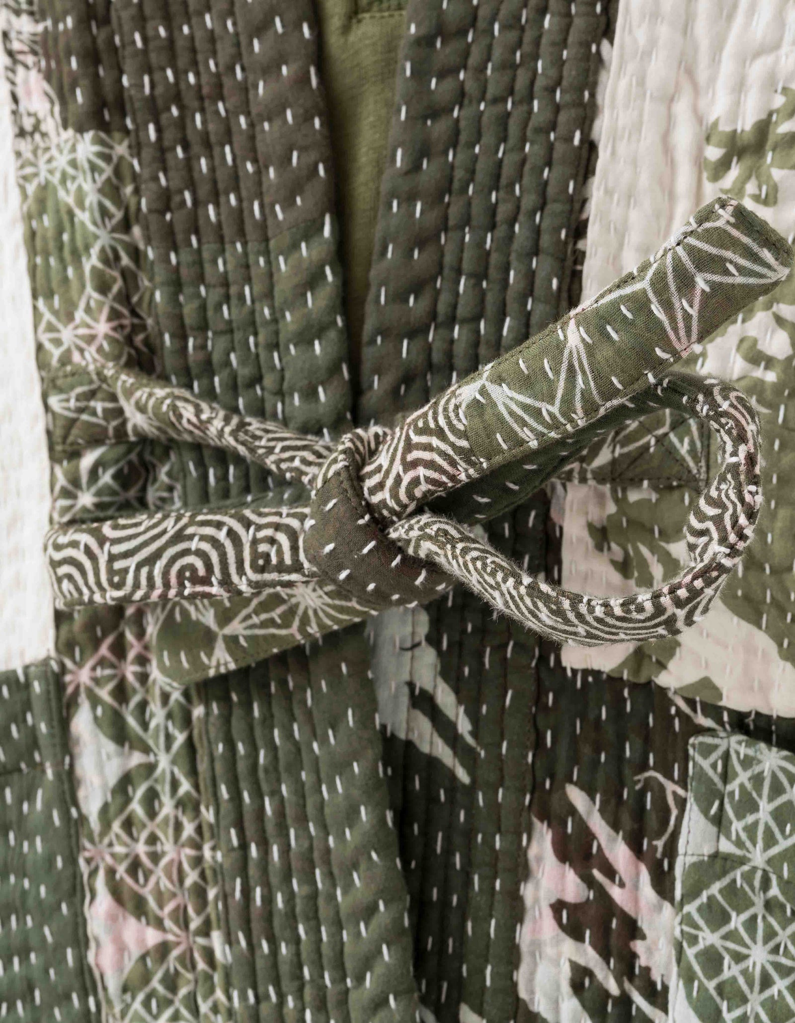 7277 Maha Dry Goods Kimono Ecru/Olive