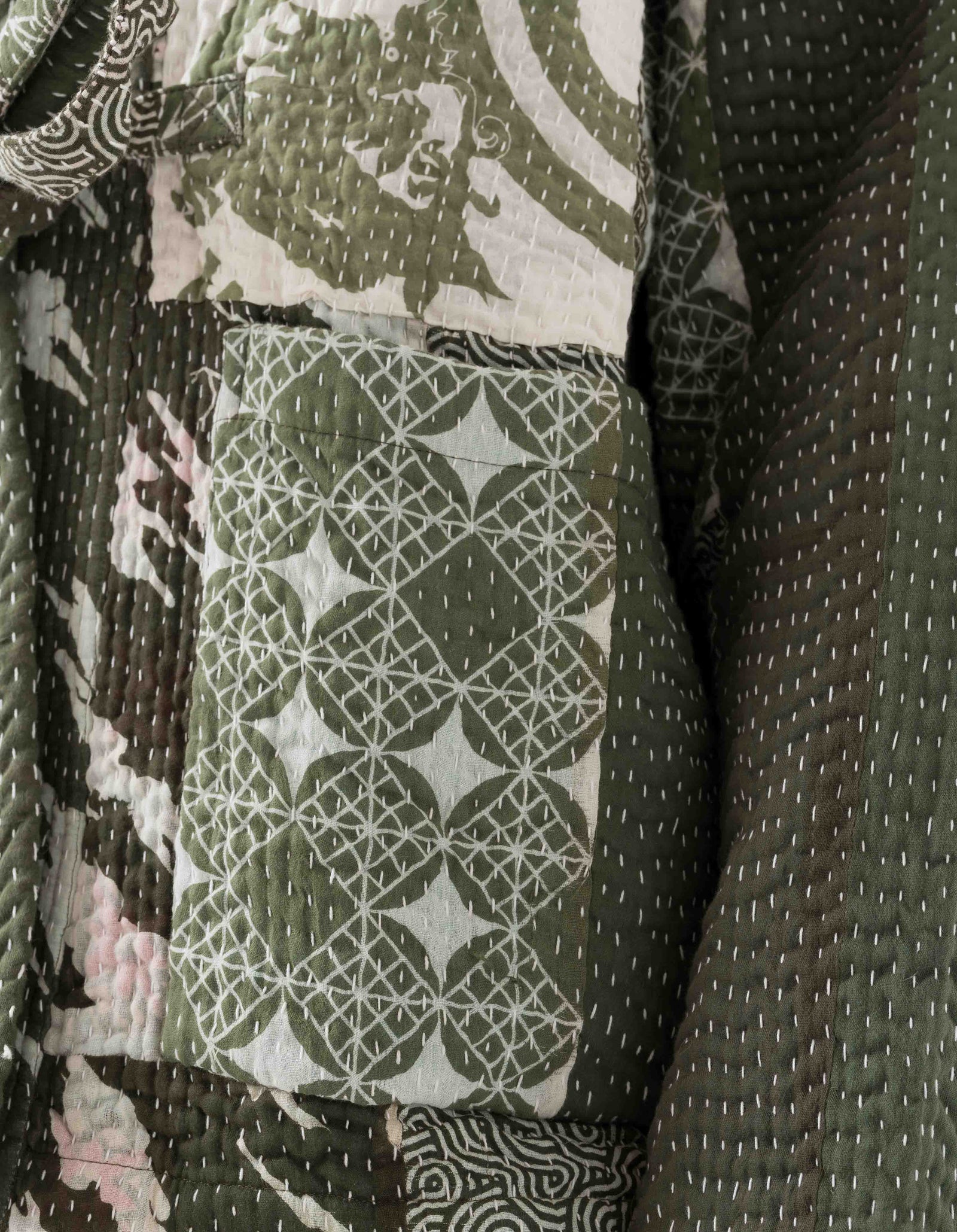 7277 Maha Dry Goods Kimono Ecru/Olive