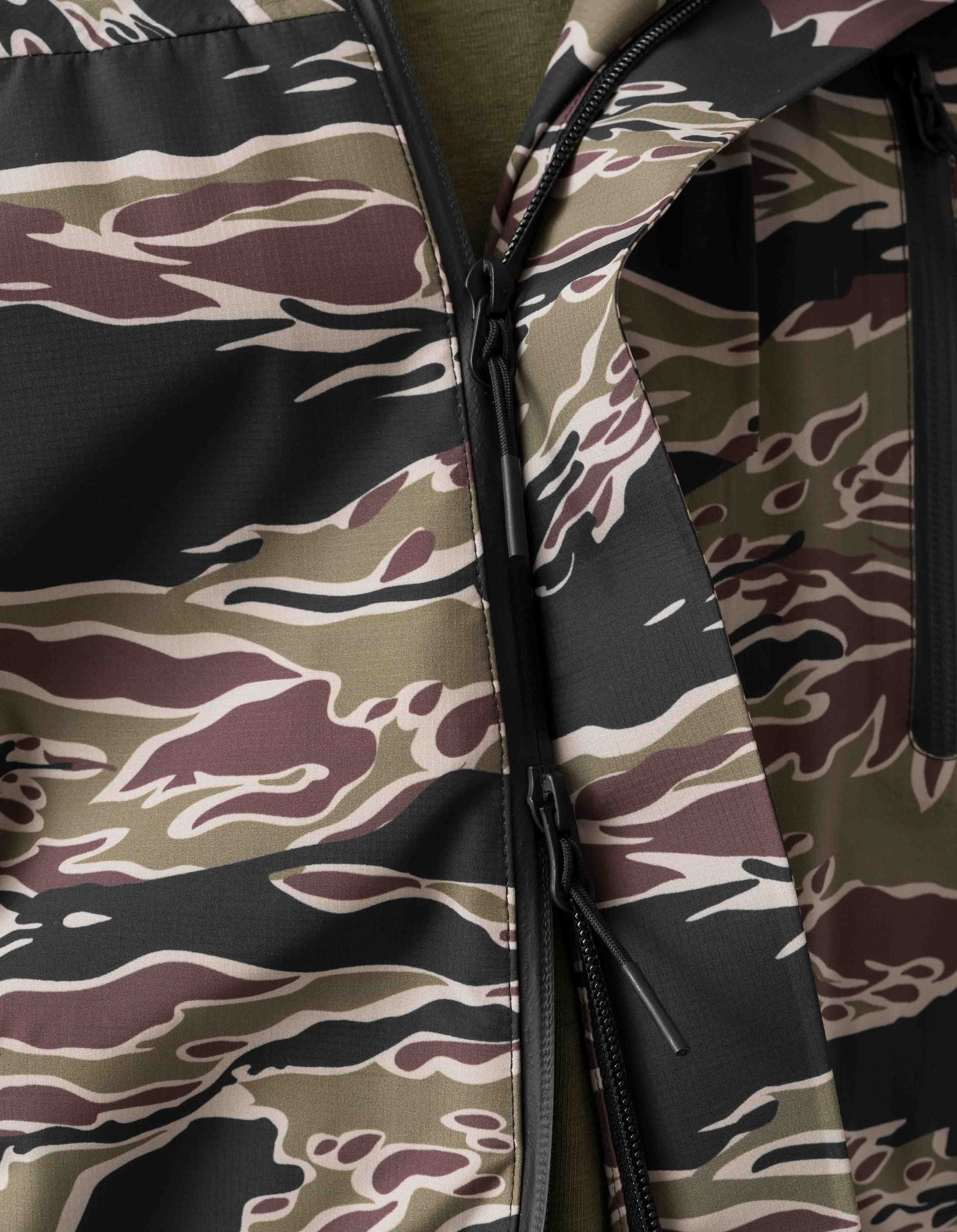 7274 Bonsai Tigerstripe Asym Parka Woodland