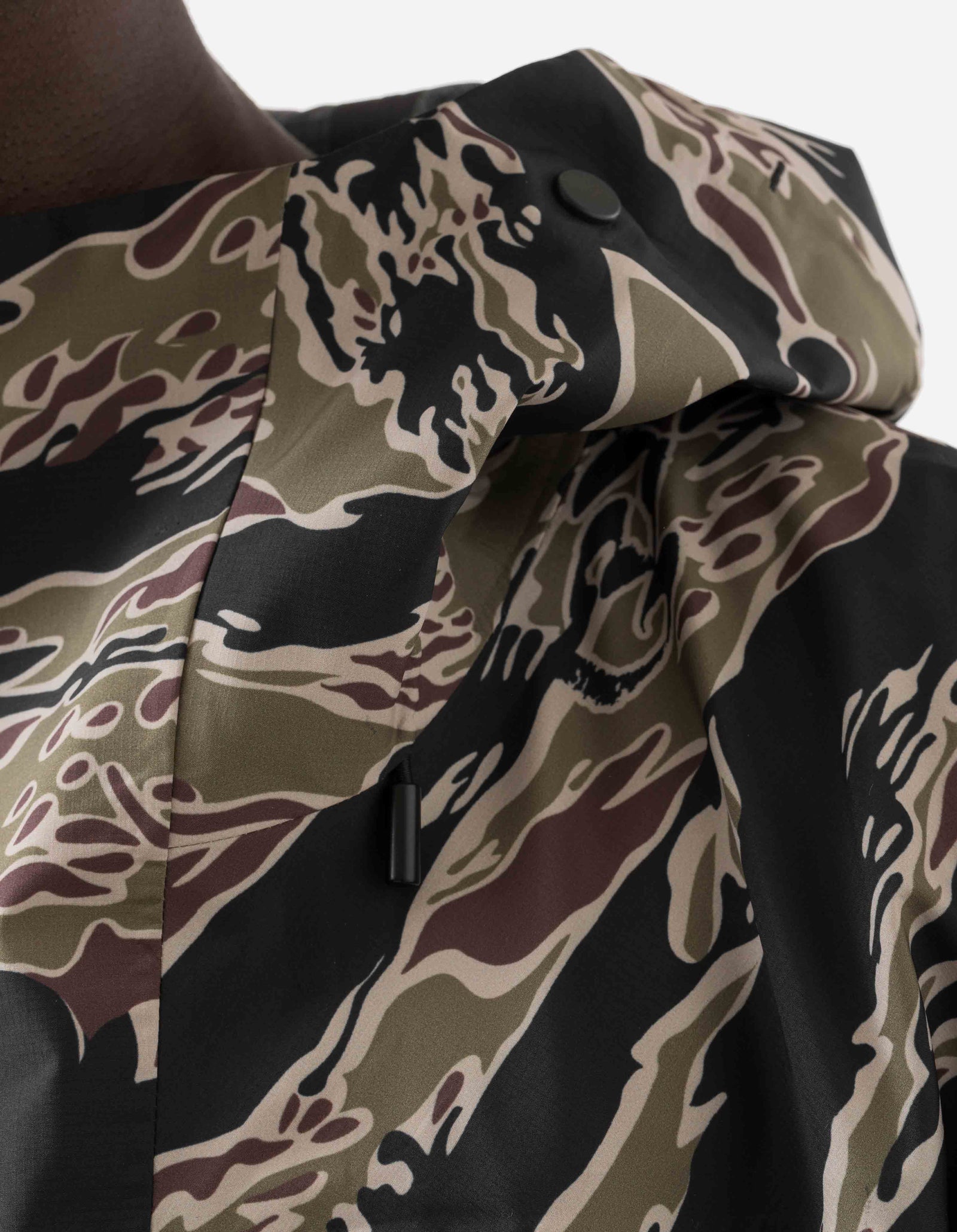 7274 Bonsai Tigerstripe Asym Parka Woodland