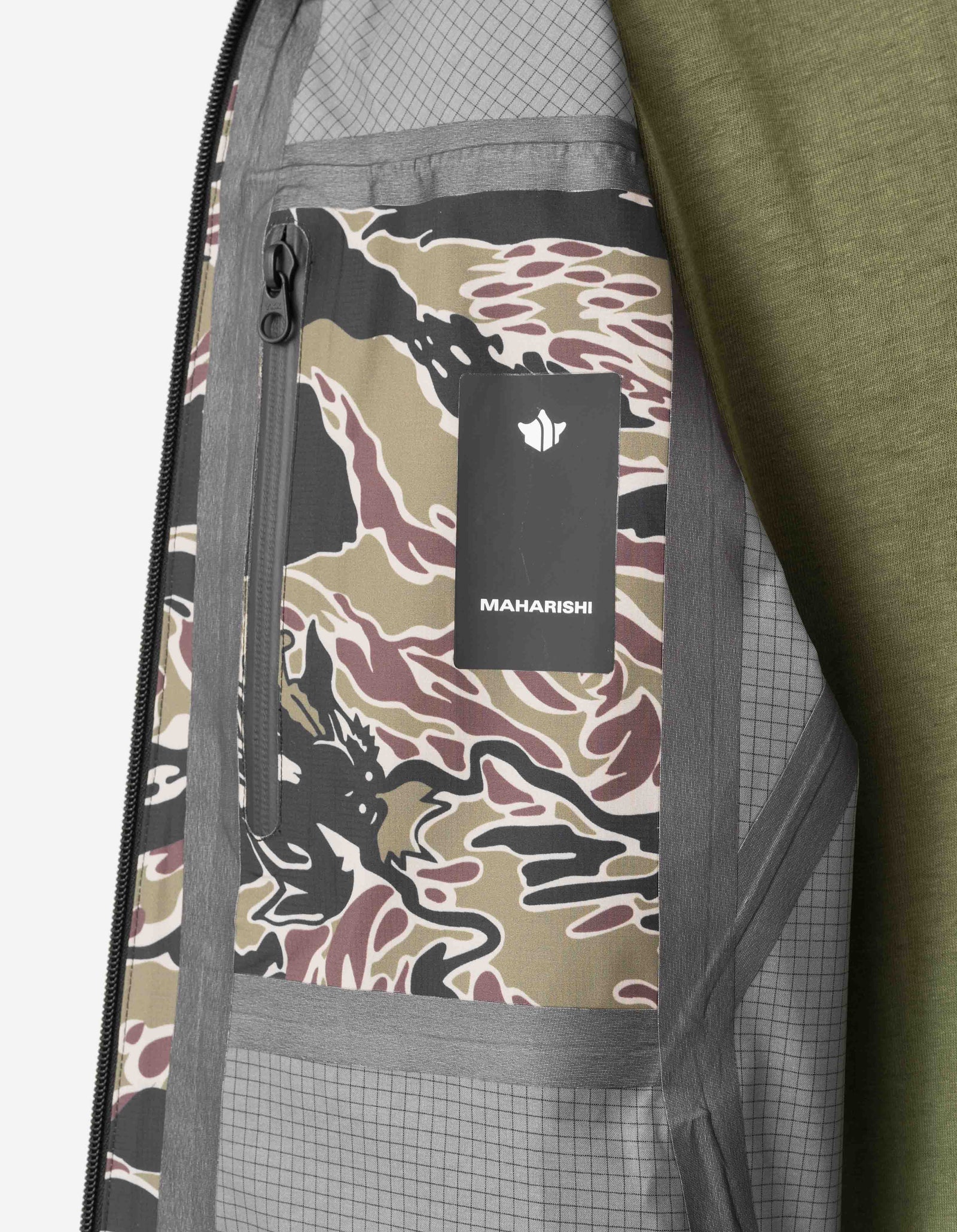 7274 Bonsai Tigerstripe Asym Parka Woodland