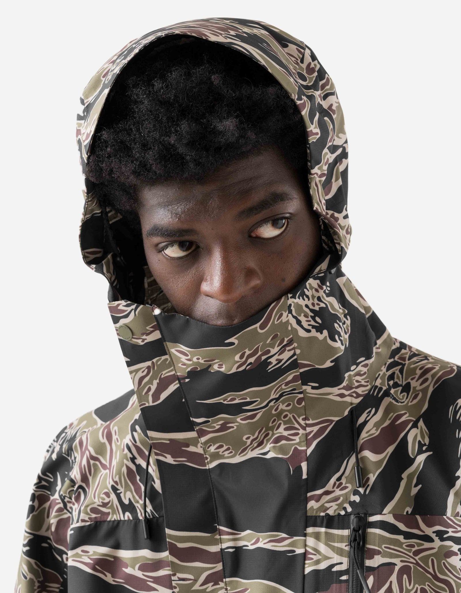 7274 Bonsai Tigerstripe Asym Parka Woodland