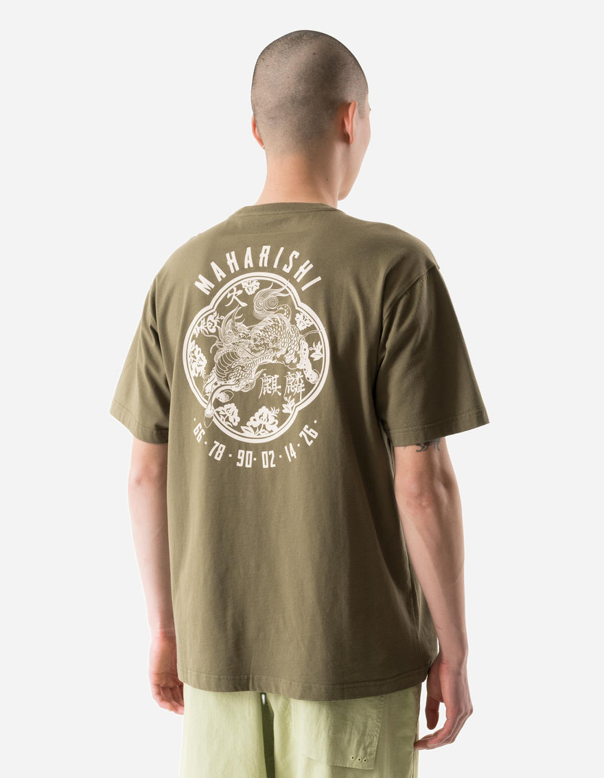 7238 Paper Cut Kirin T-Shirt Olive OG-107F