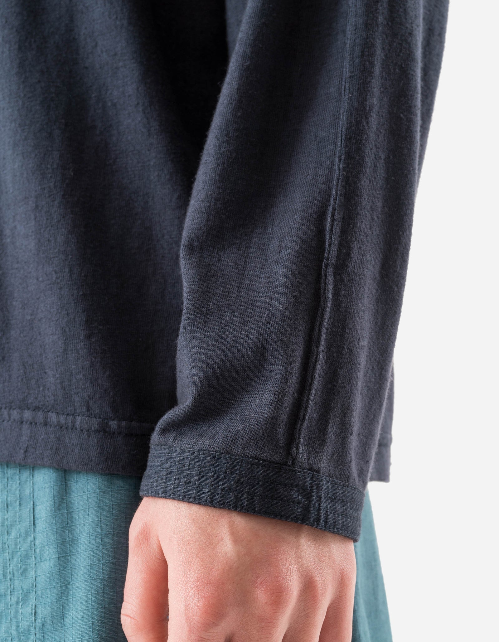 7208 Cotton Hemp Henley L/S T-Shirt Navy
