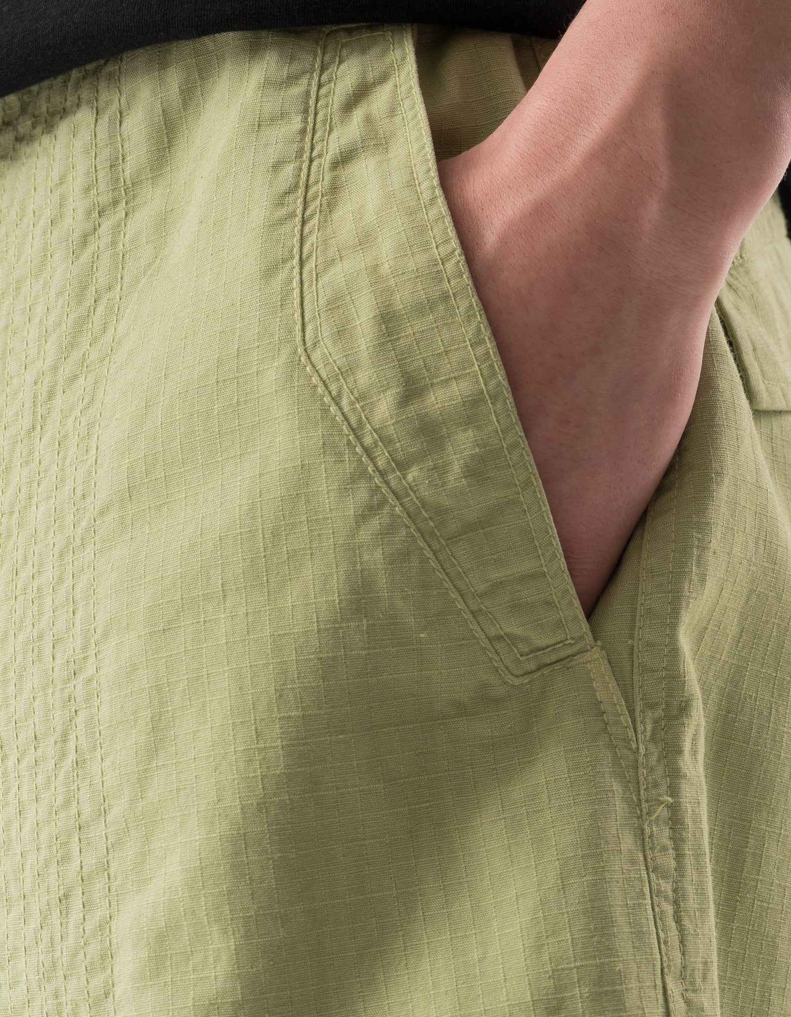 7217 Cropped Hakama Pants Moss Green