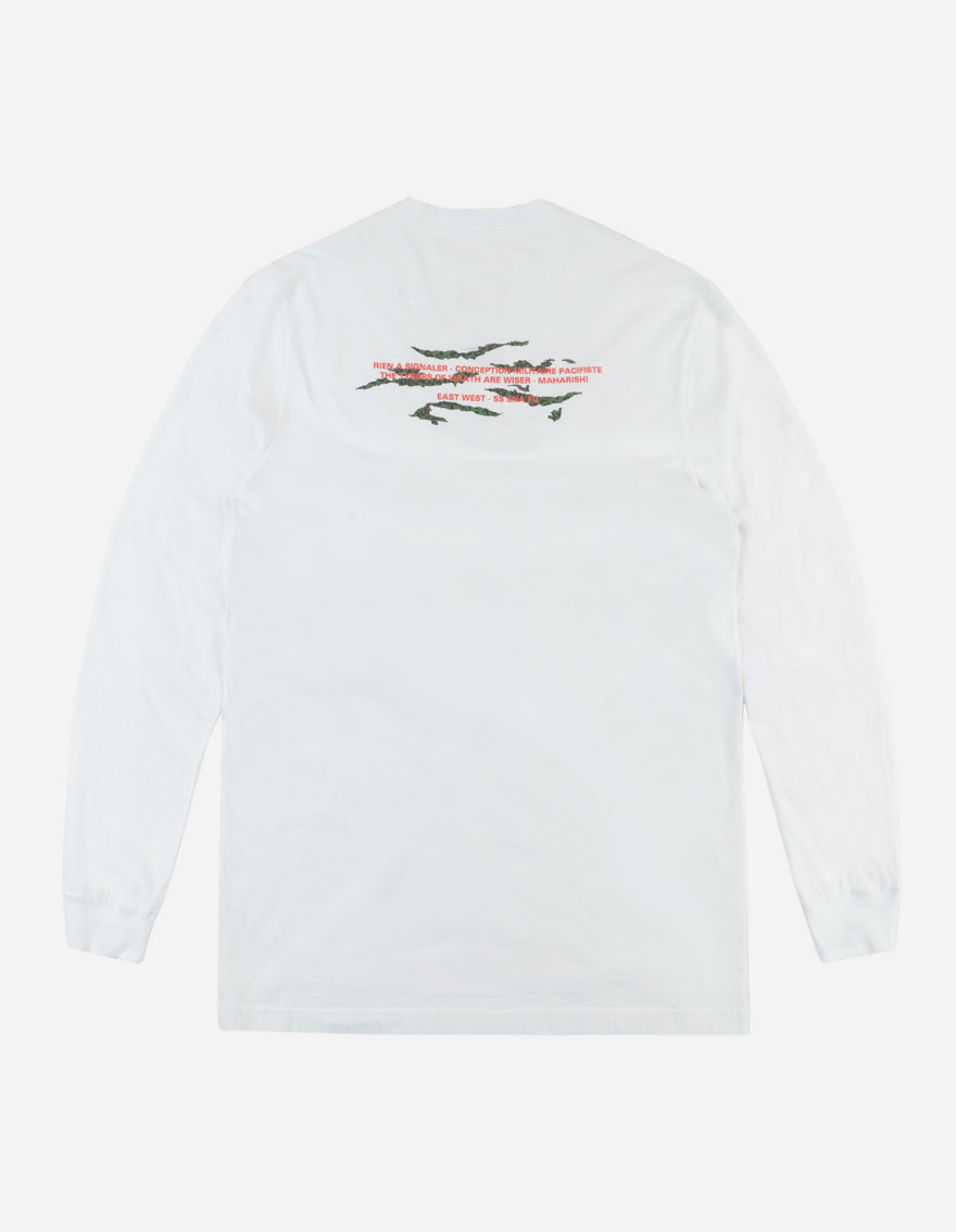 9027 Tigard Miltype L/S T-Shirt White