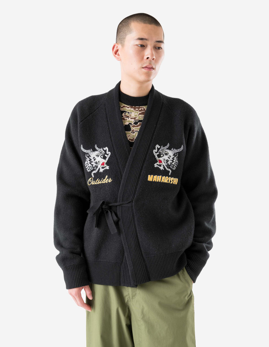 2203 Maharishi Knitted Tour Kimono Black