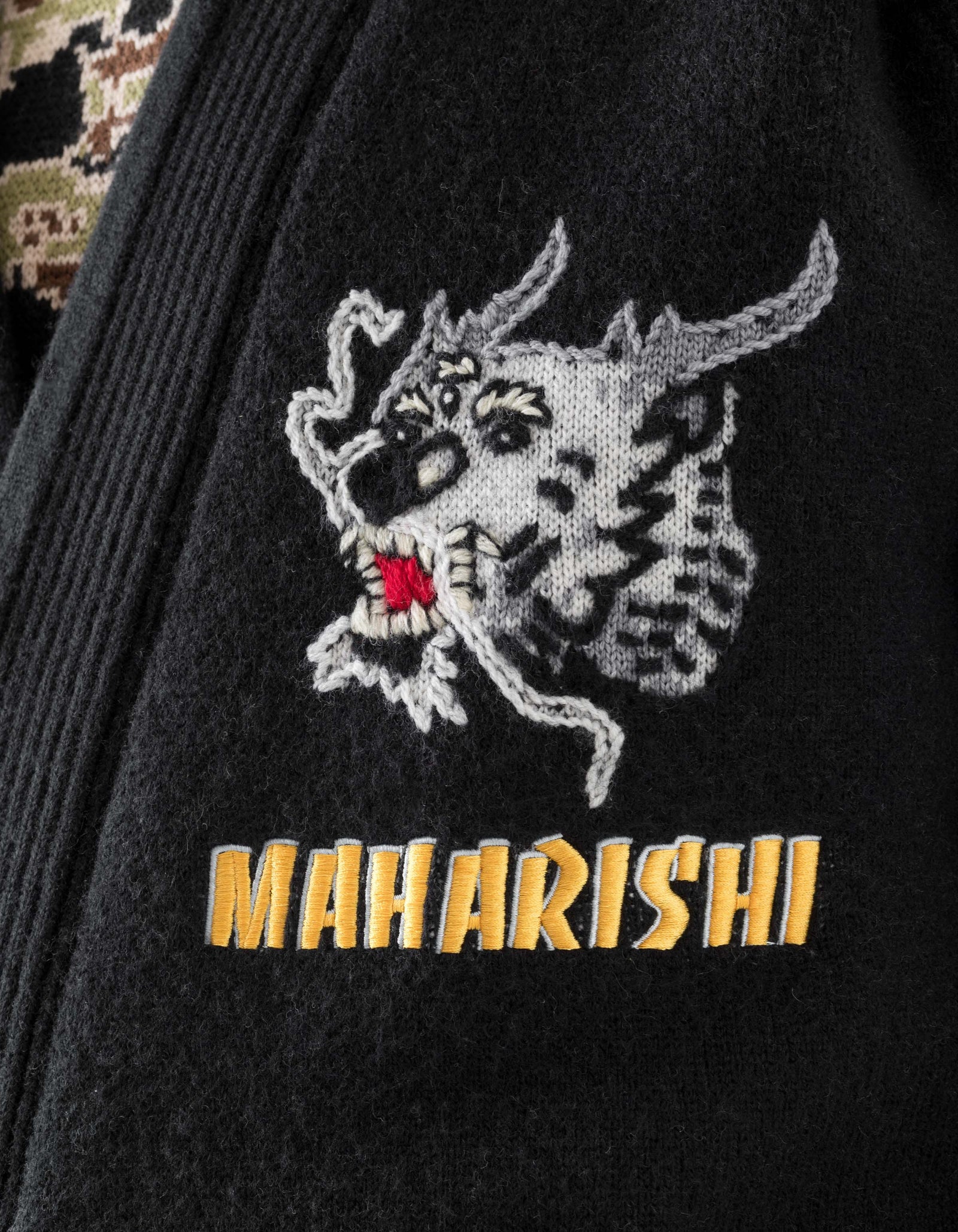 2203 Maharishi Knitted Tour Kimono Black