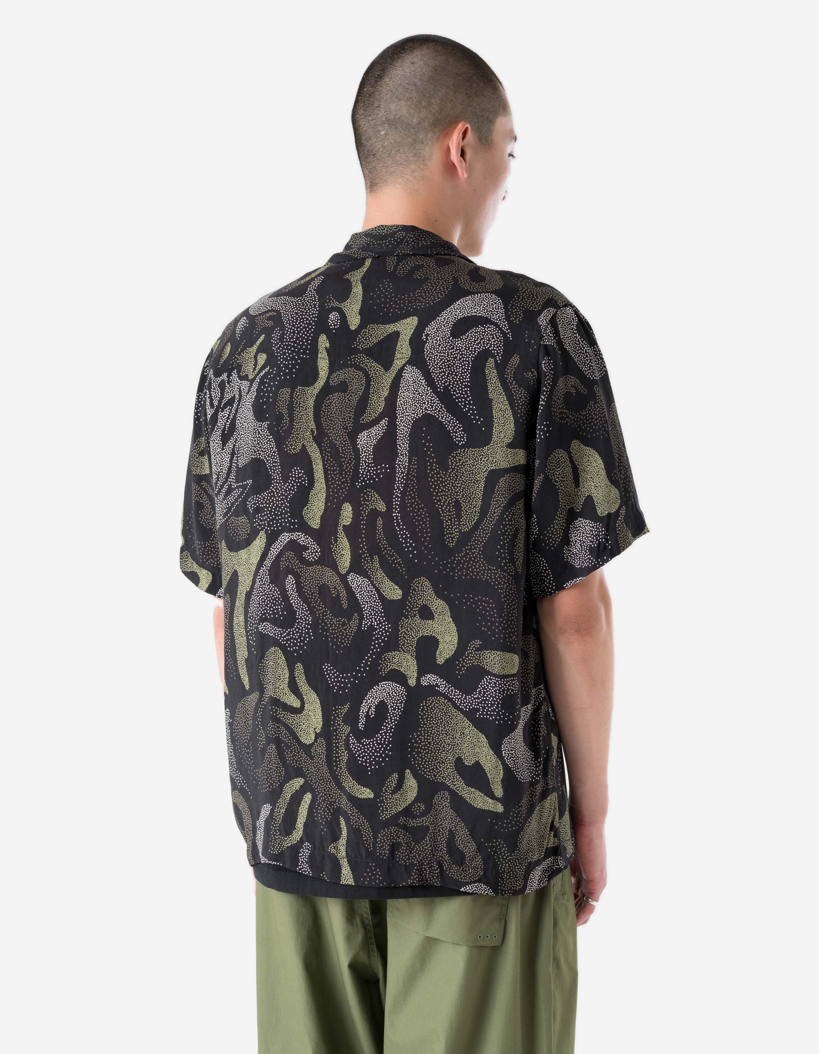 7084 DPM: KorOm Camp Collar S/S Shirt Black