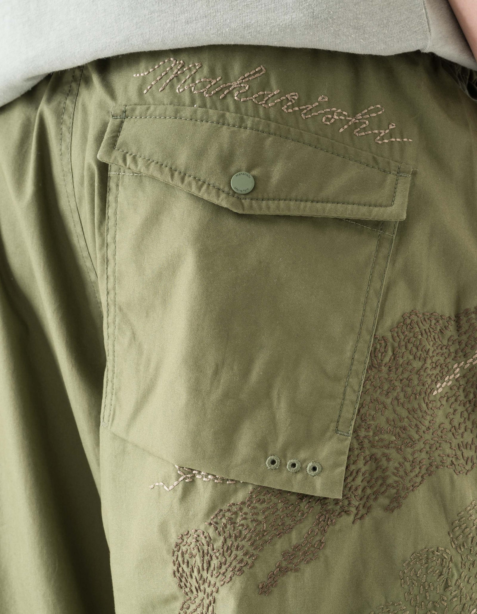 6238 Sashiko Bonsai Snoshorts Olive OG-107F