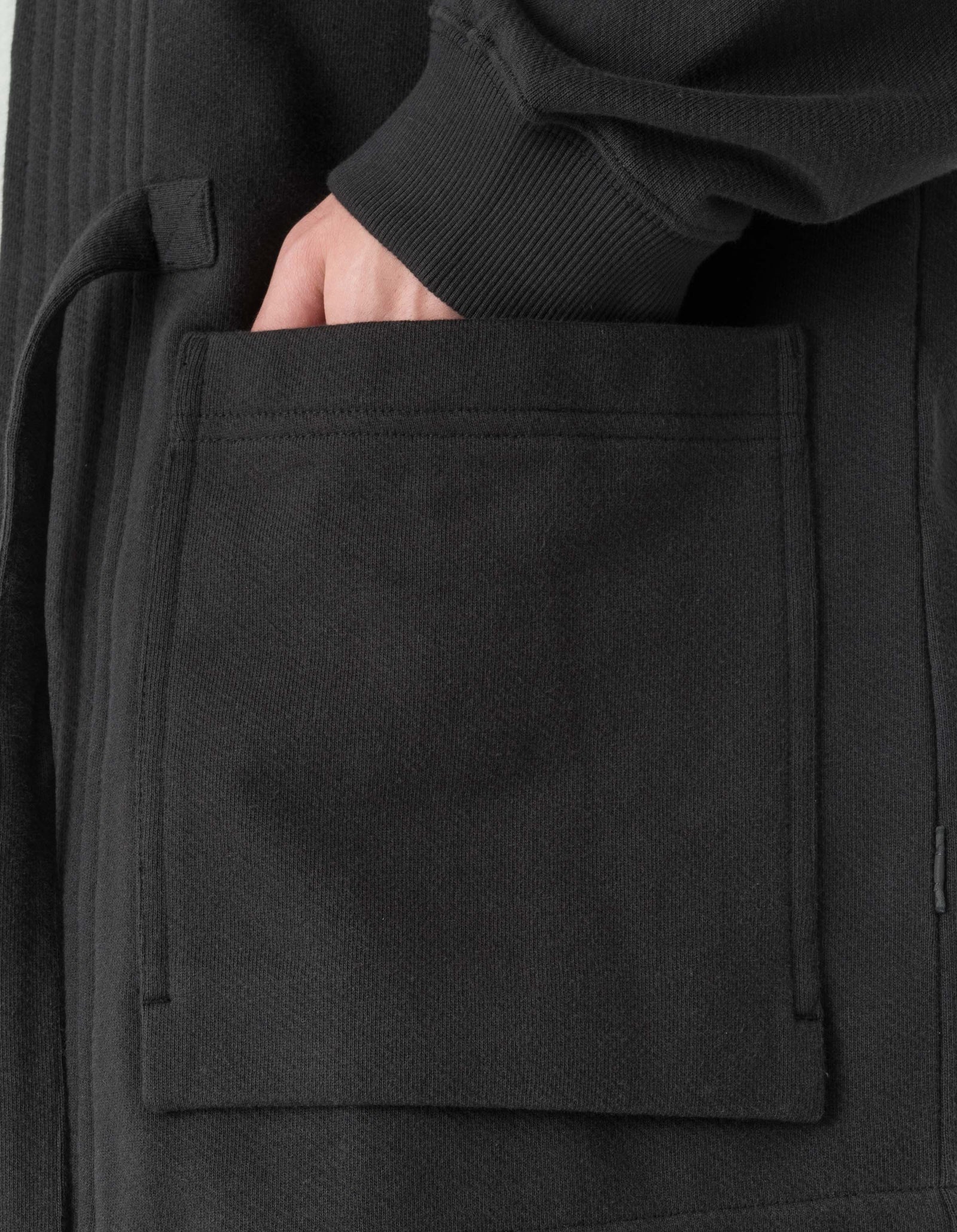 6222 Sashiko Bonsai Sweat Kimono Black