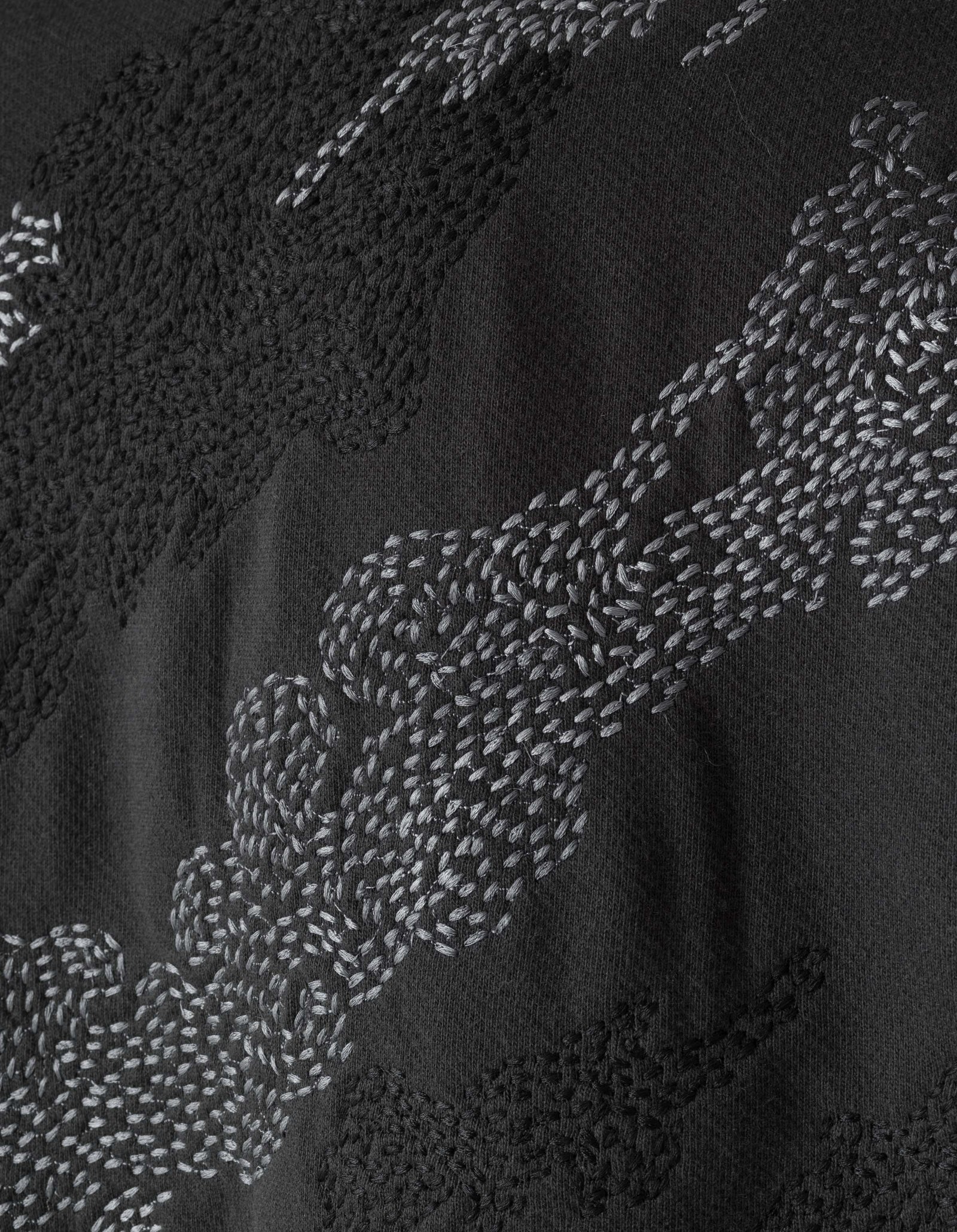6222 Sashiko Bonsai Sweat Kimono Black