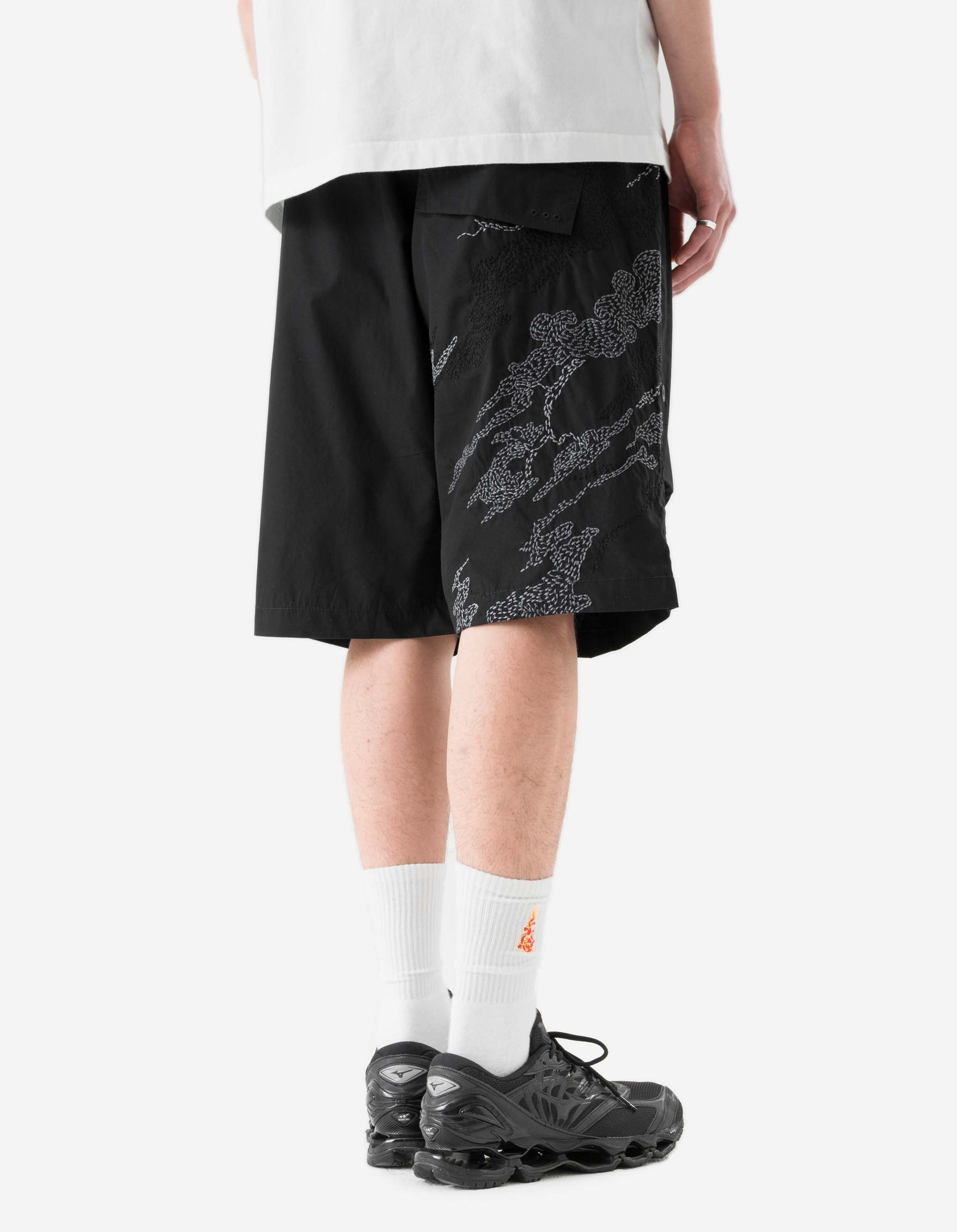 6238 Sashiko Bonsai Snoshorts Black