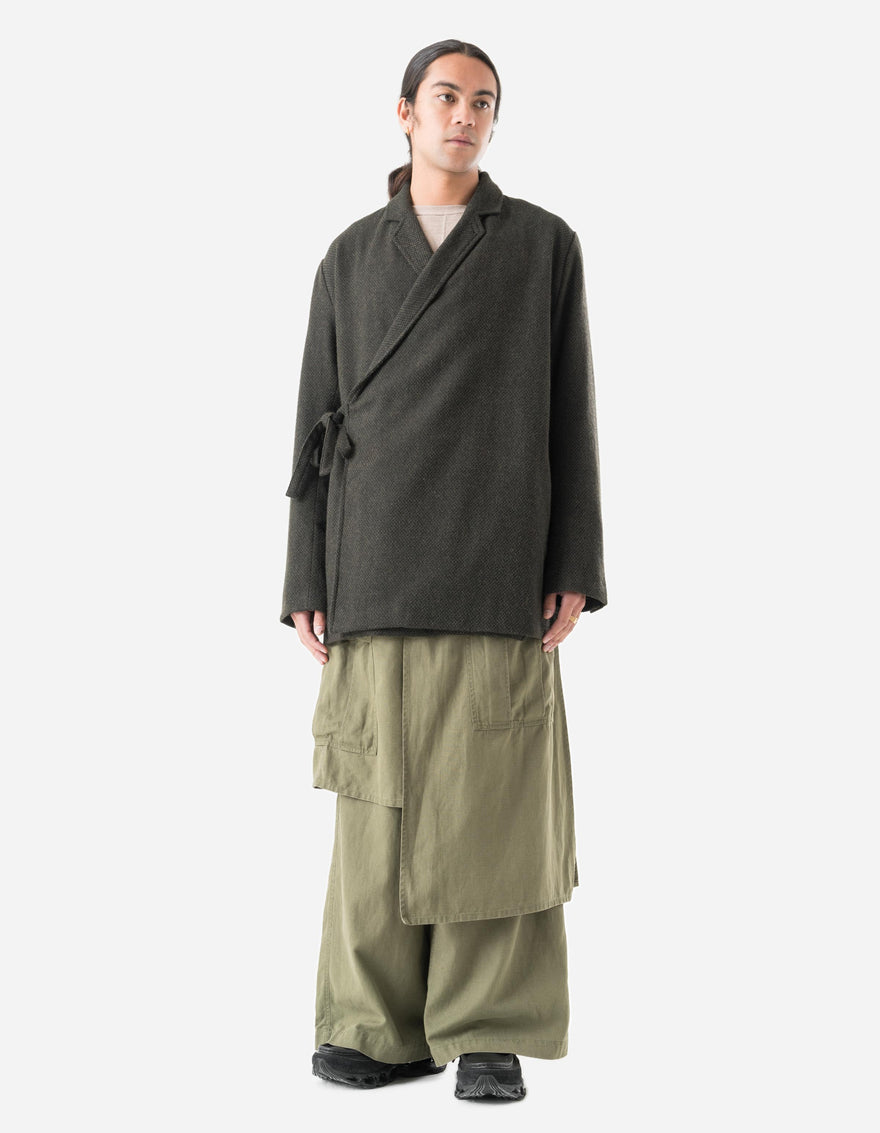 7123 Recycled Wool Kimono Blazer Olive