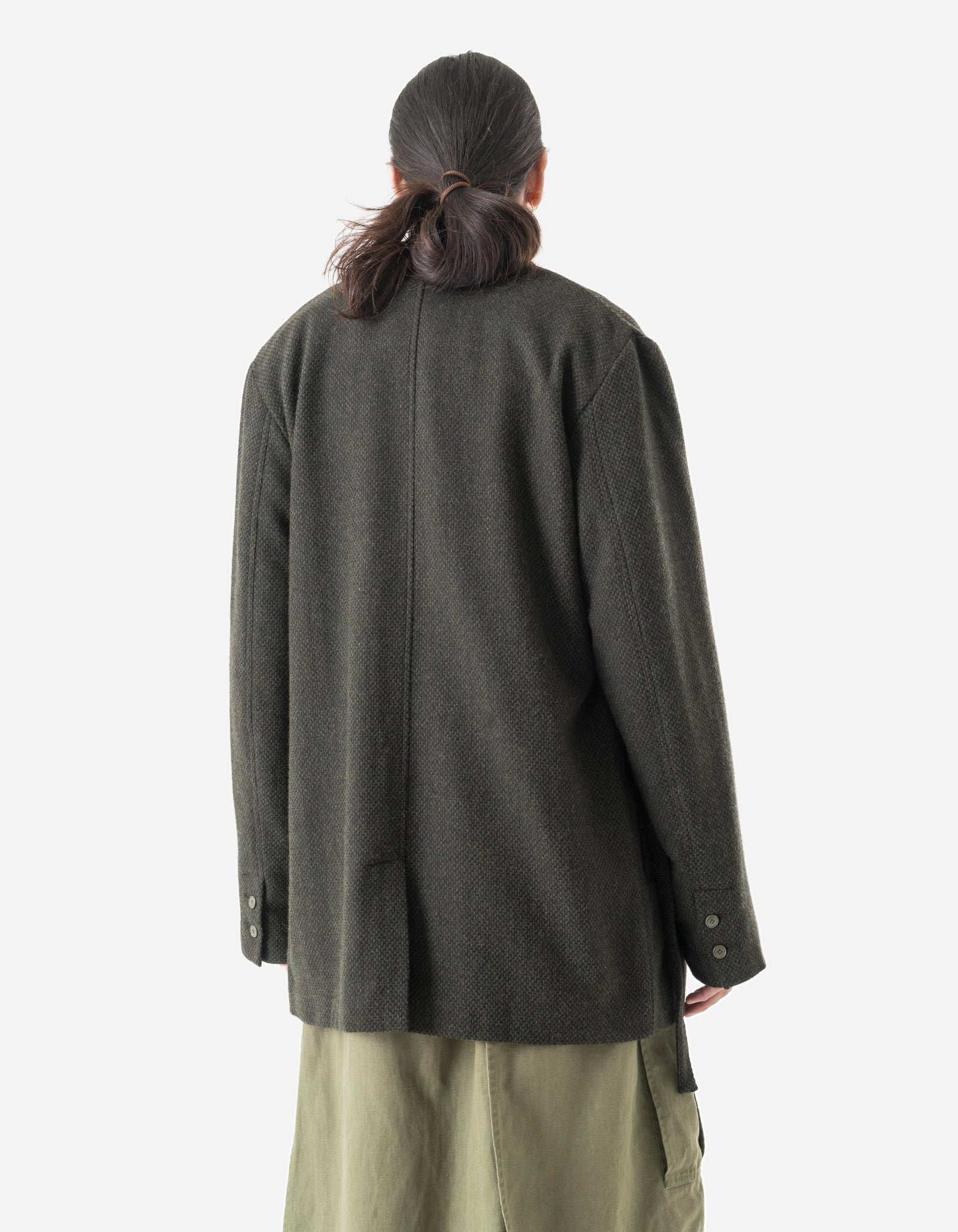 7123 Recycled Wool Kimono Blazer Olive