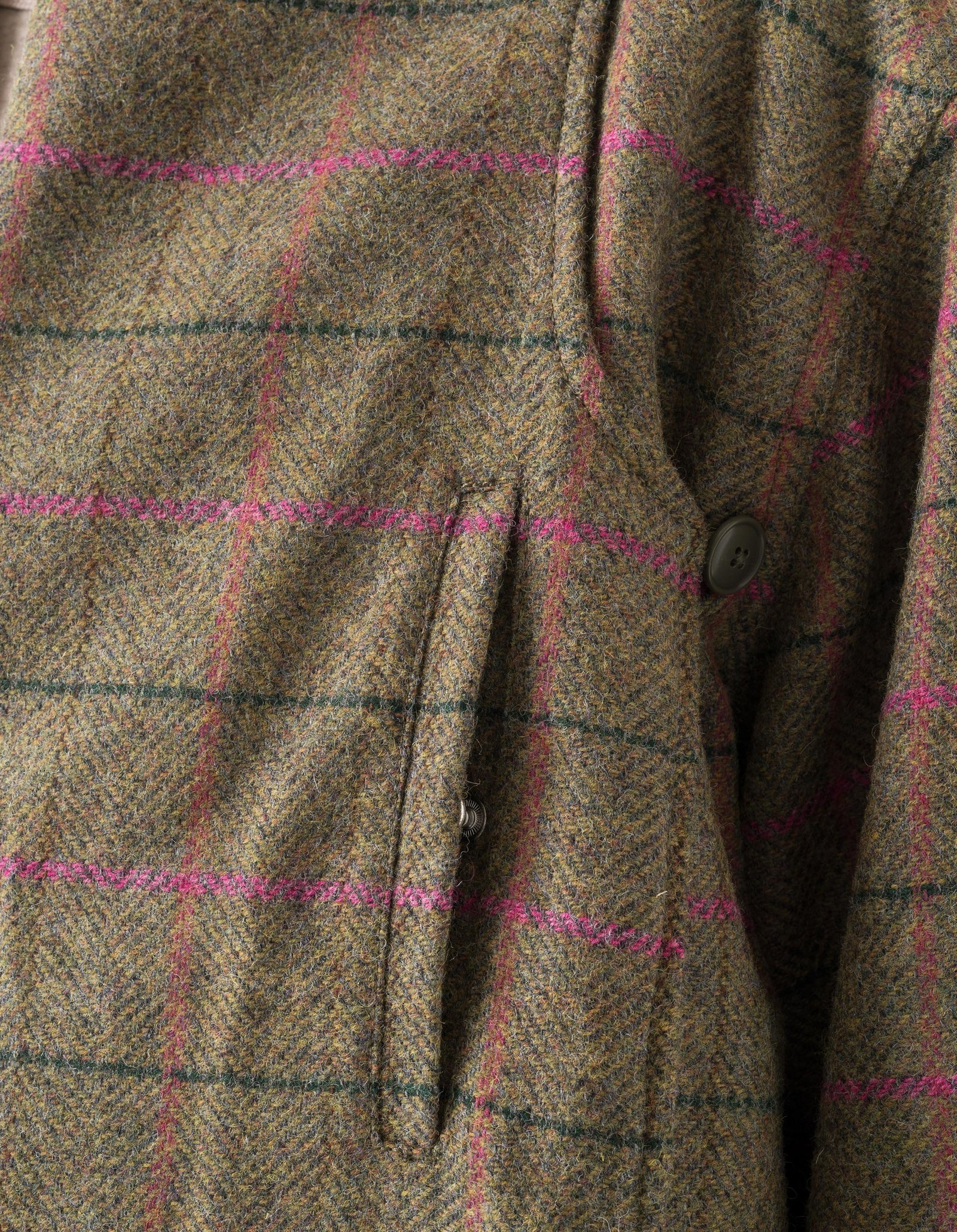 7155 Wool Asym Monk L/S Shirt Olive/Pink