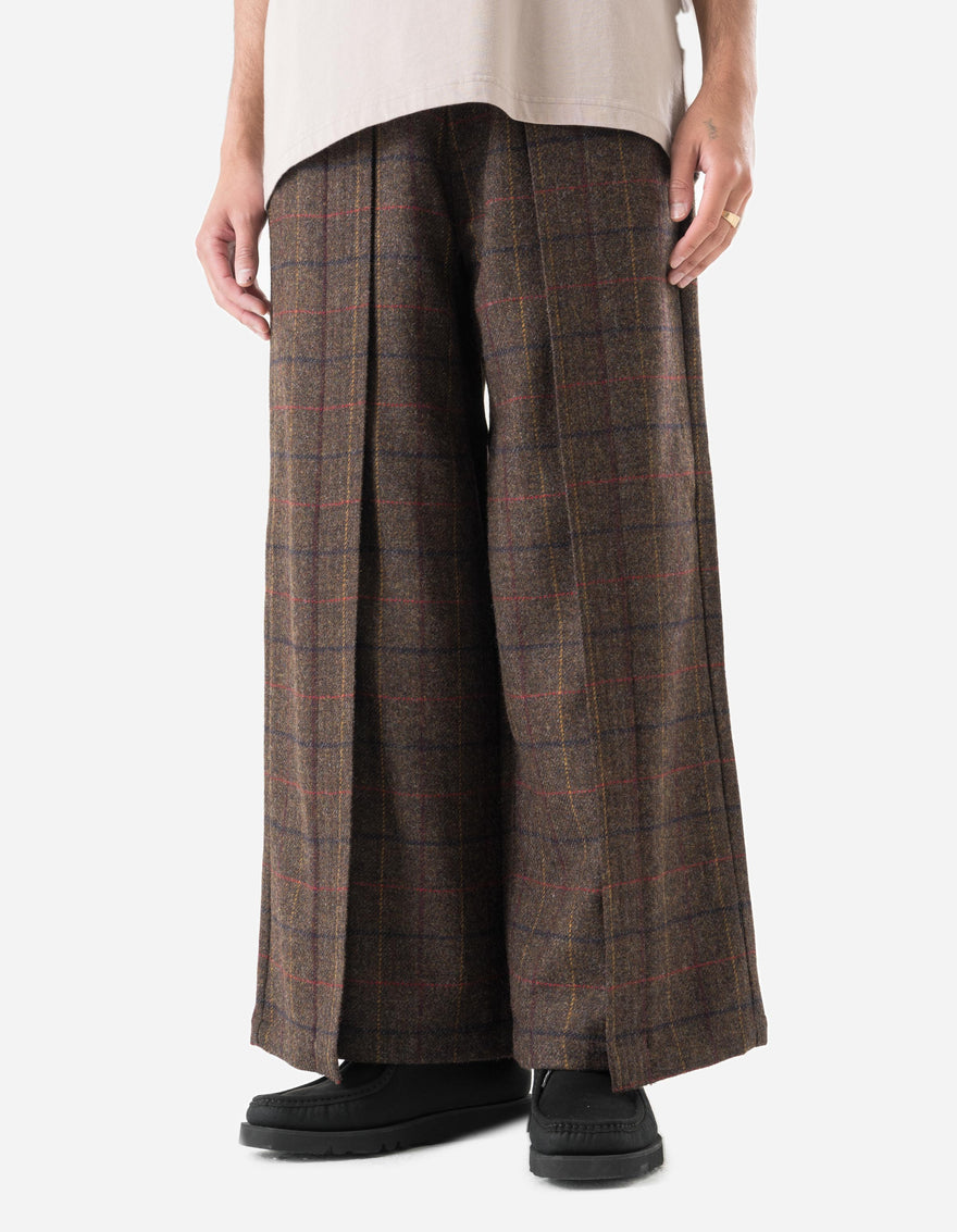 7134 Wool Hakama Track Pants Brown