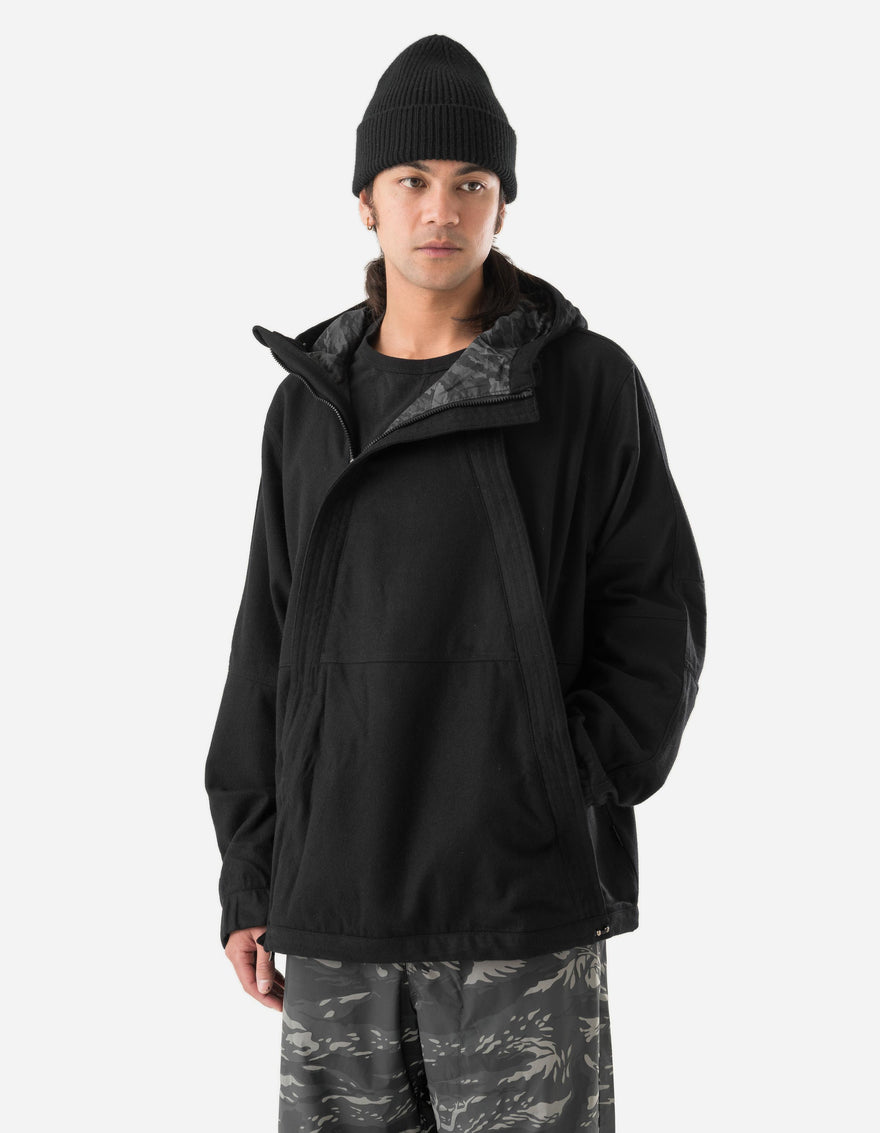 7104 Cordura Wool Hooded Jacket Black