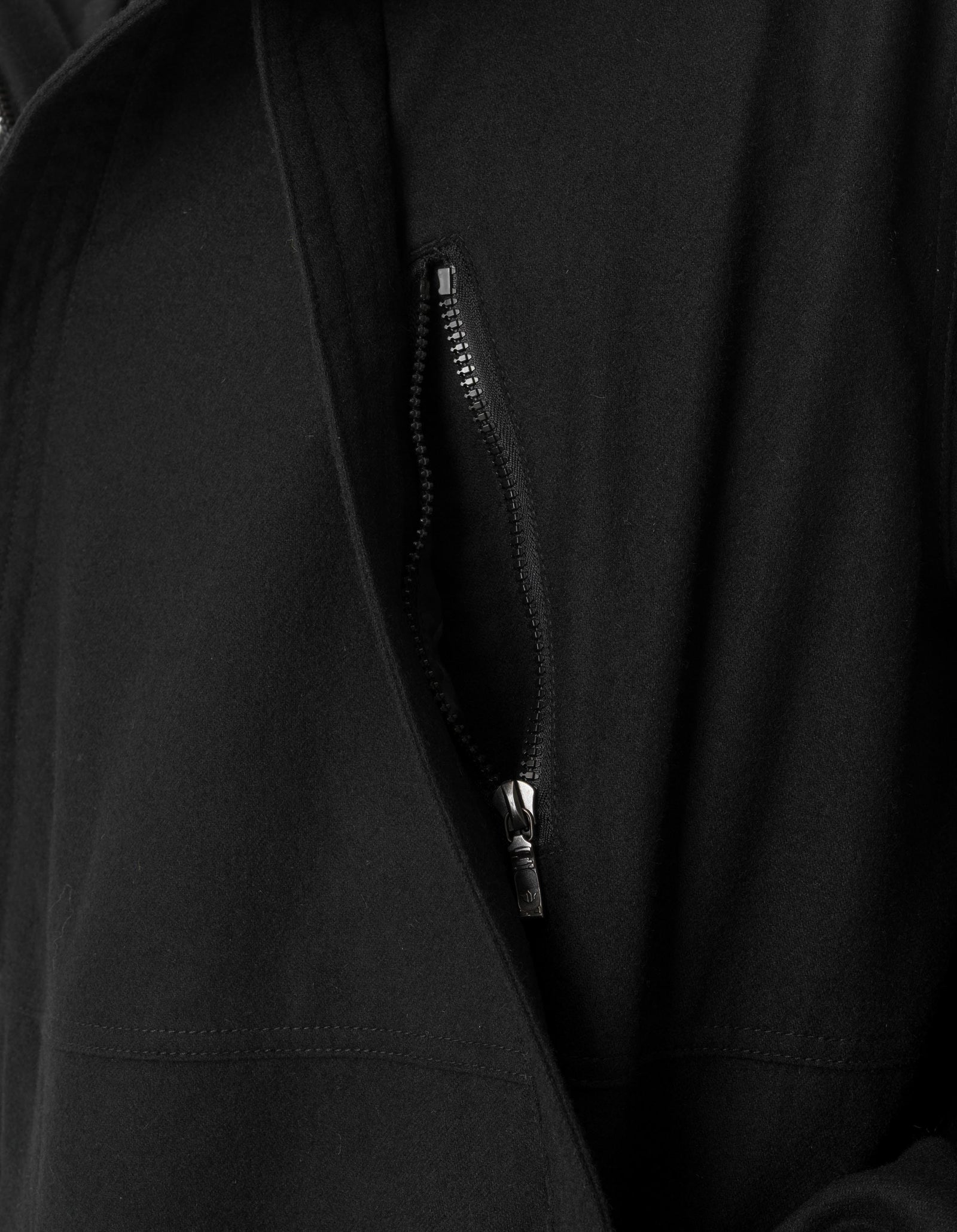 7104 Cordura Wool Hooded Jacket Black