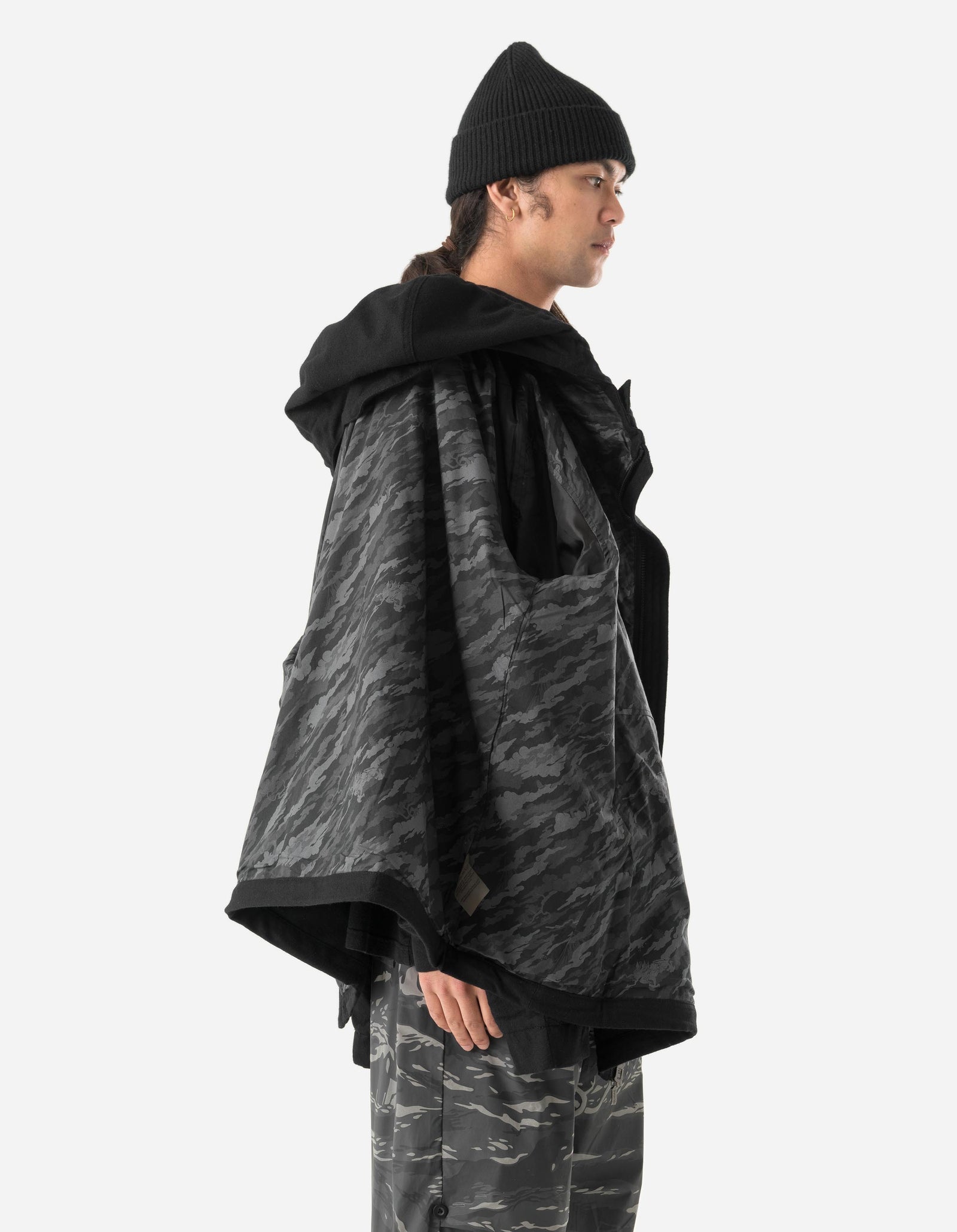 7104 Cordura Wool Hooded Jacket Black