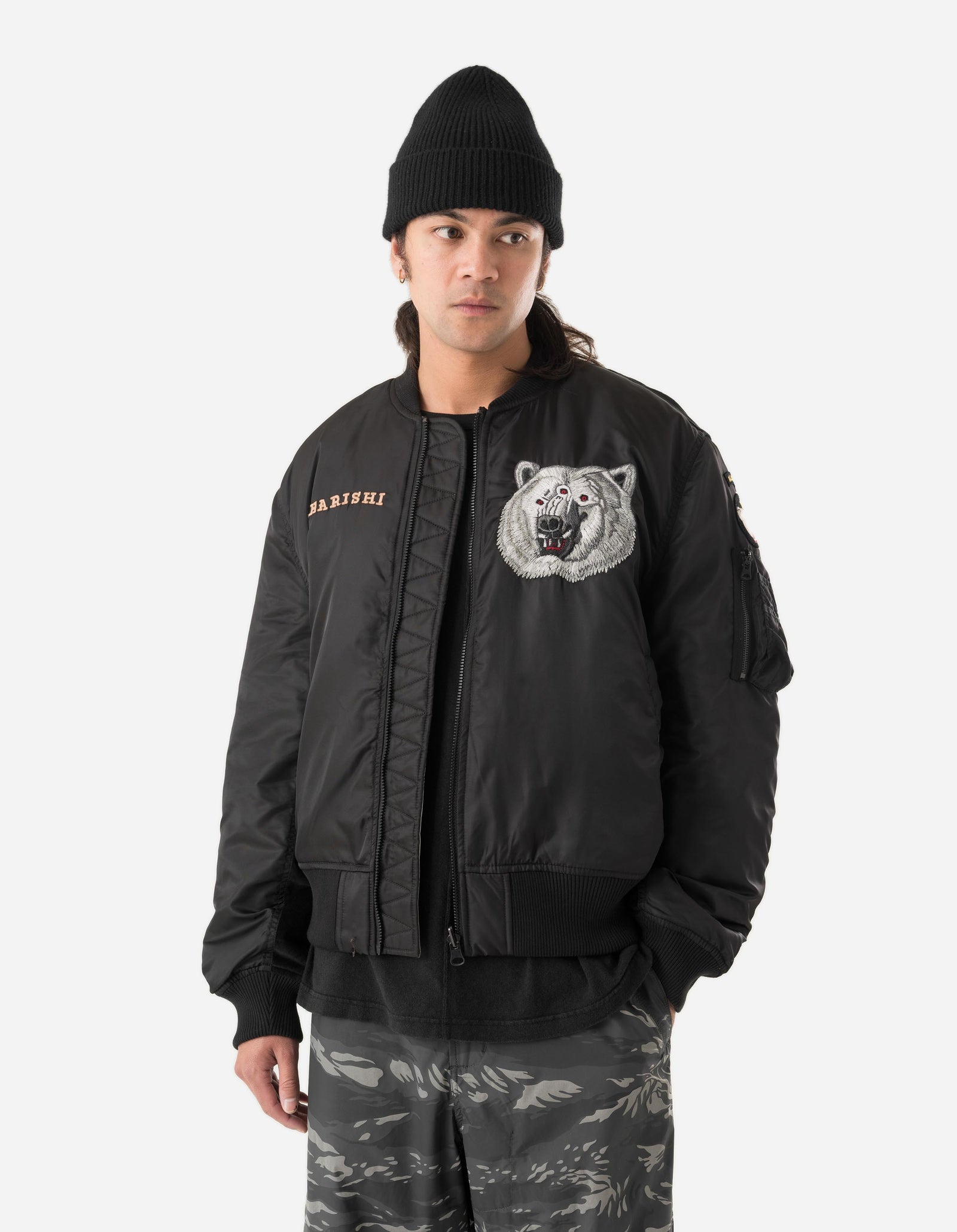 7086 The Alaskan Tour Embroidered Velvet Jacket Black